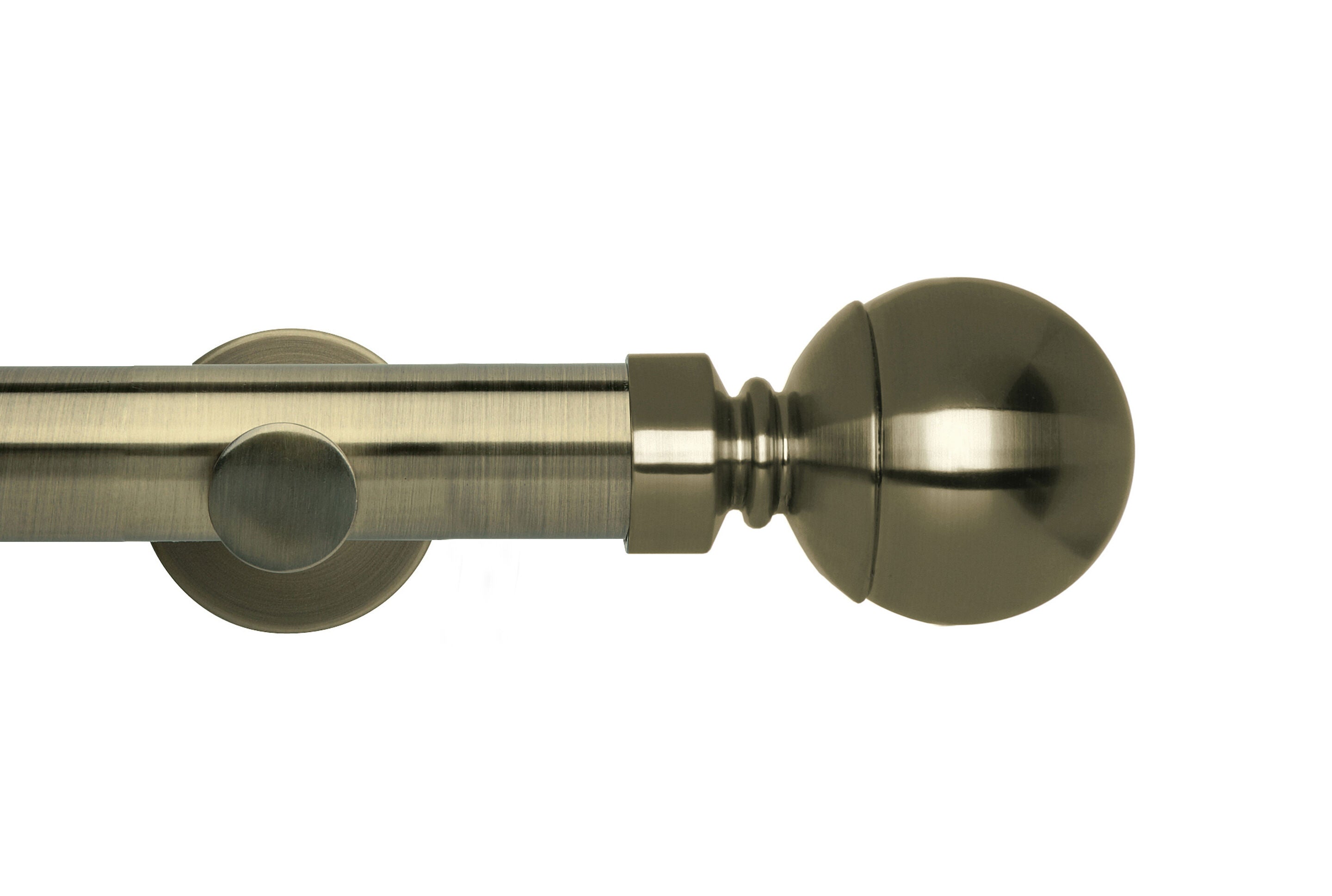 Hallis Neo Eyelet Spun Brass Ball Curtain Pole Set - 28mm