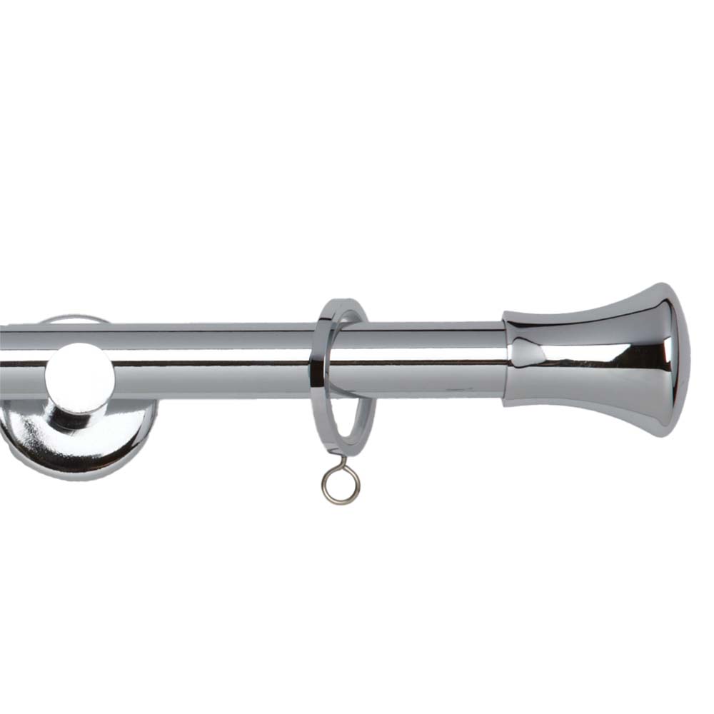 Hallis Neo Chrome Trumpet Metal Curtain Pole