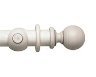 Hallis Modern Country Ball Curtain Pole Set in Brushed Ivory