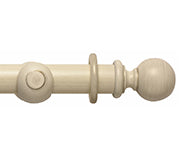 Hallis Modern Country Ball Curtain Pole Set in Brushed Cream