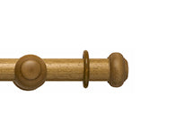 Hallis Modern Country Button Curtain Pole Set in Light Oak