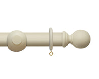 Hallis Modern Country Ball Curtain Pole Set in Pearl