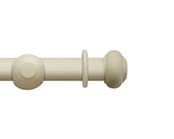 Hallis Modern Country Button Curtain Pole Set in Pearl