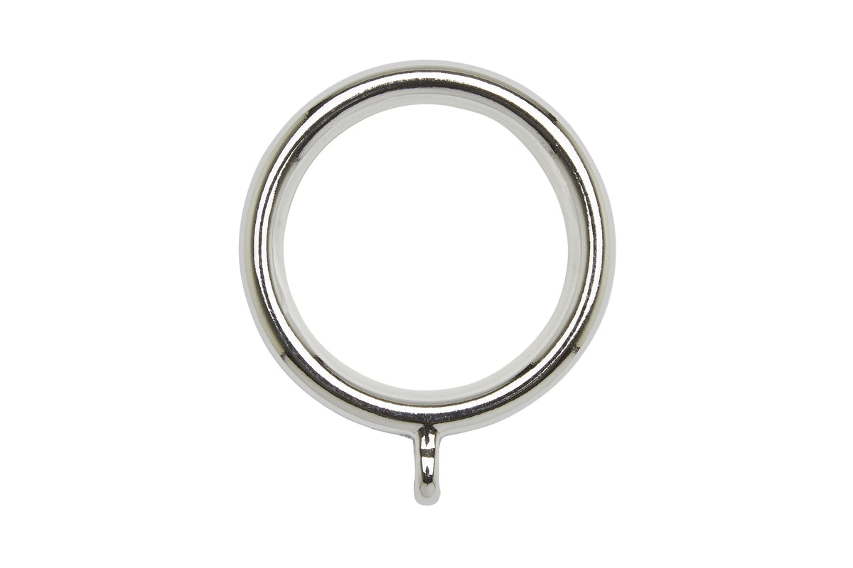 Nylon-lined curtain ring in chrome