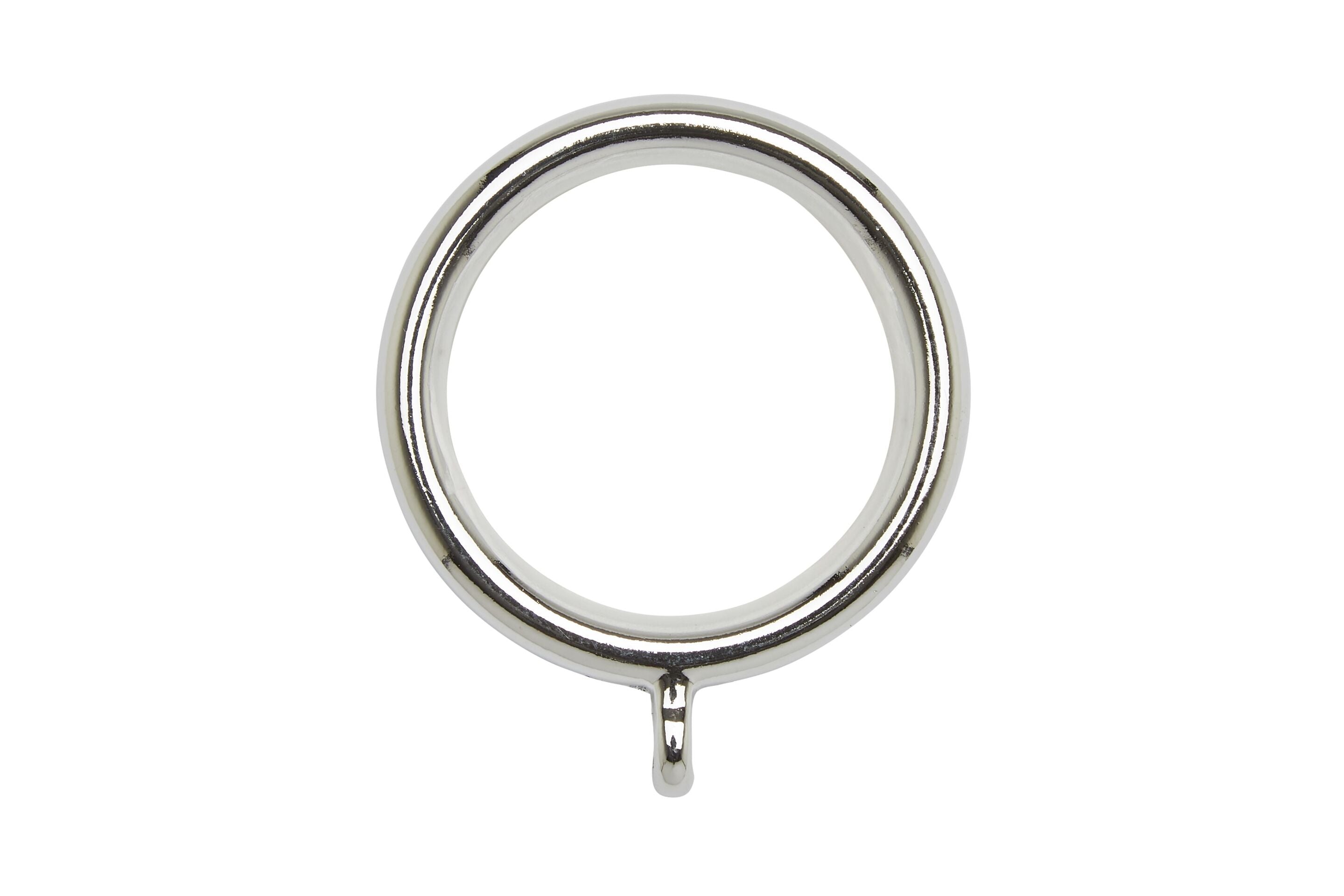 Nylon-lined curtain ring in chrome