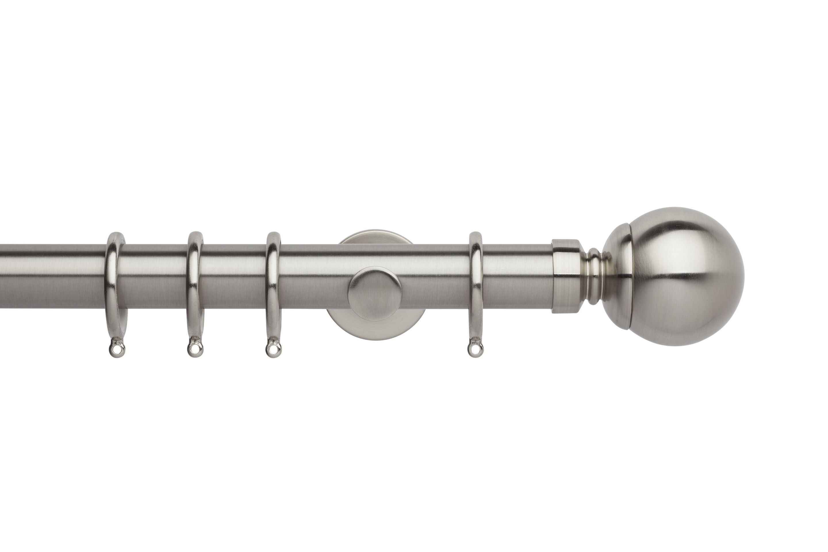 Hallis Neo Stainless Steel Ball Curtain Pole Set - 35mm