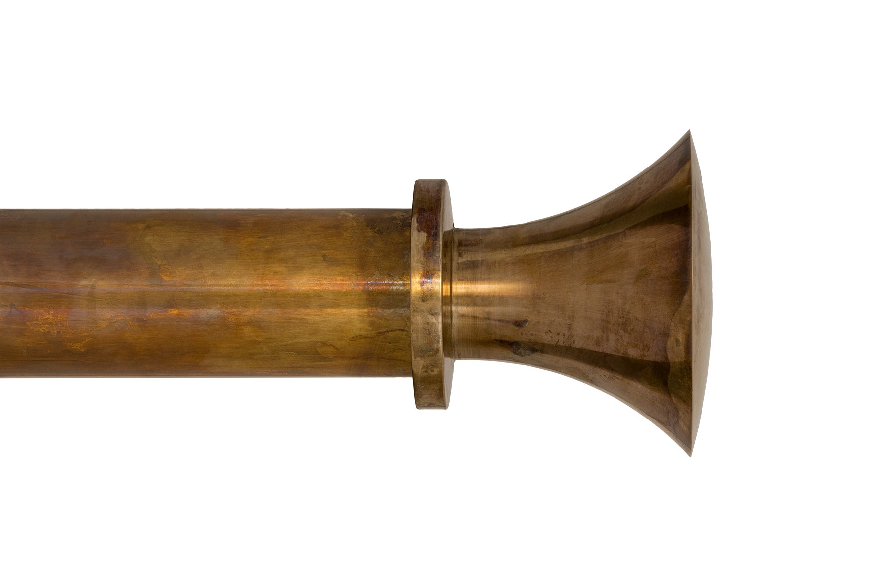 Tillys Classic Trumpet Finial Curtain Pole Set in Old Brass