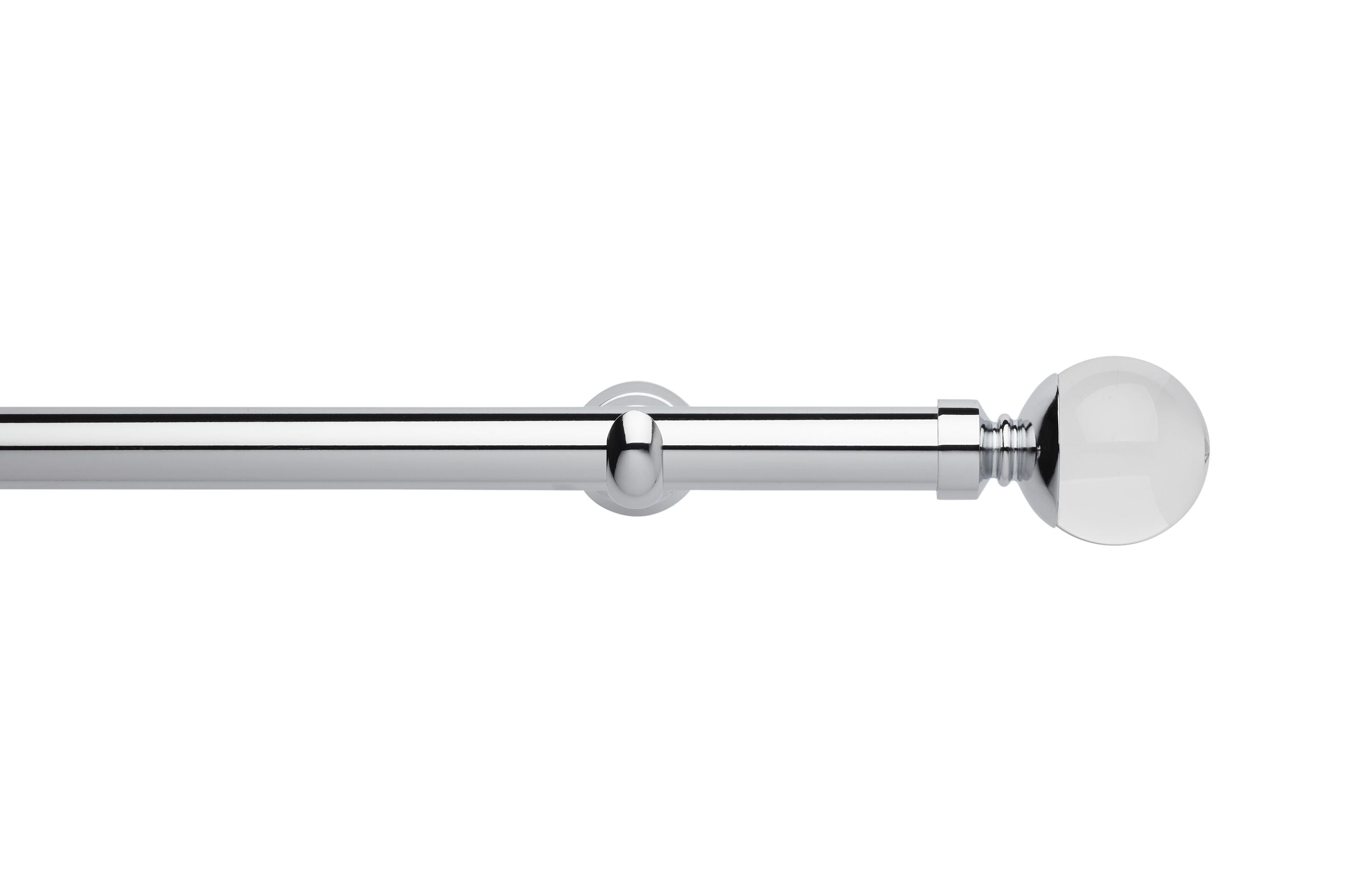 Hallis Neo Eyelet Premium Chrome Clear Ball Curtain Pole Set - 28mm