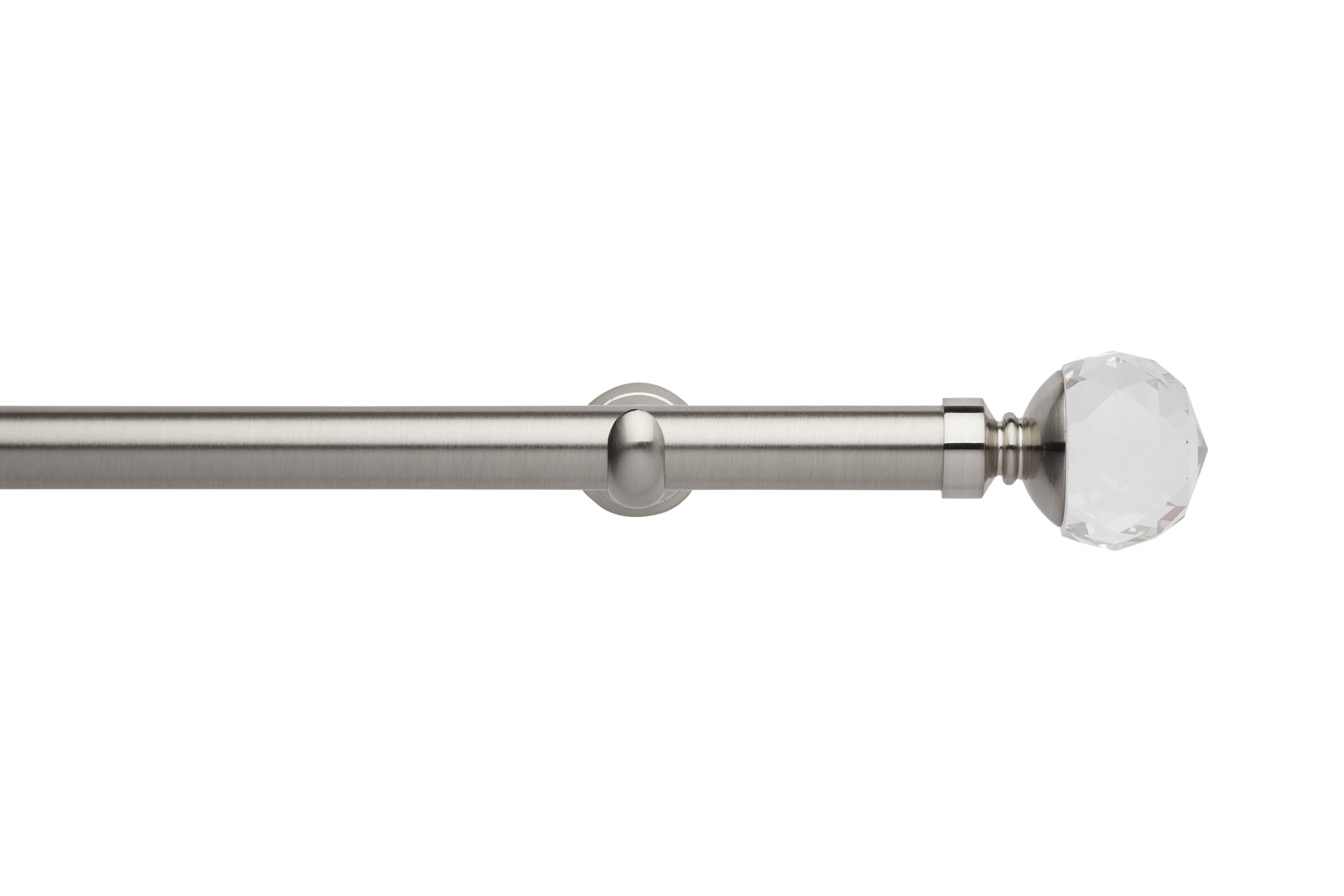 Hallis Neo Eyelet Premium Stainless Steel Faceted Ball Curtain Pole Set - 28mm