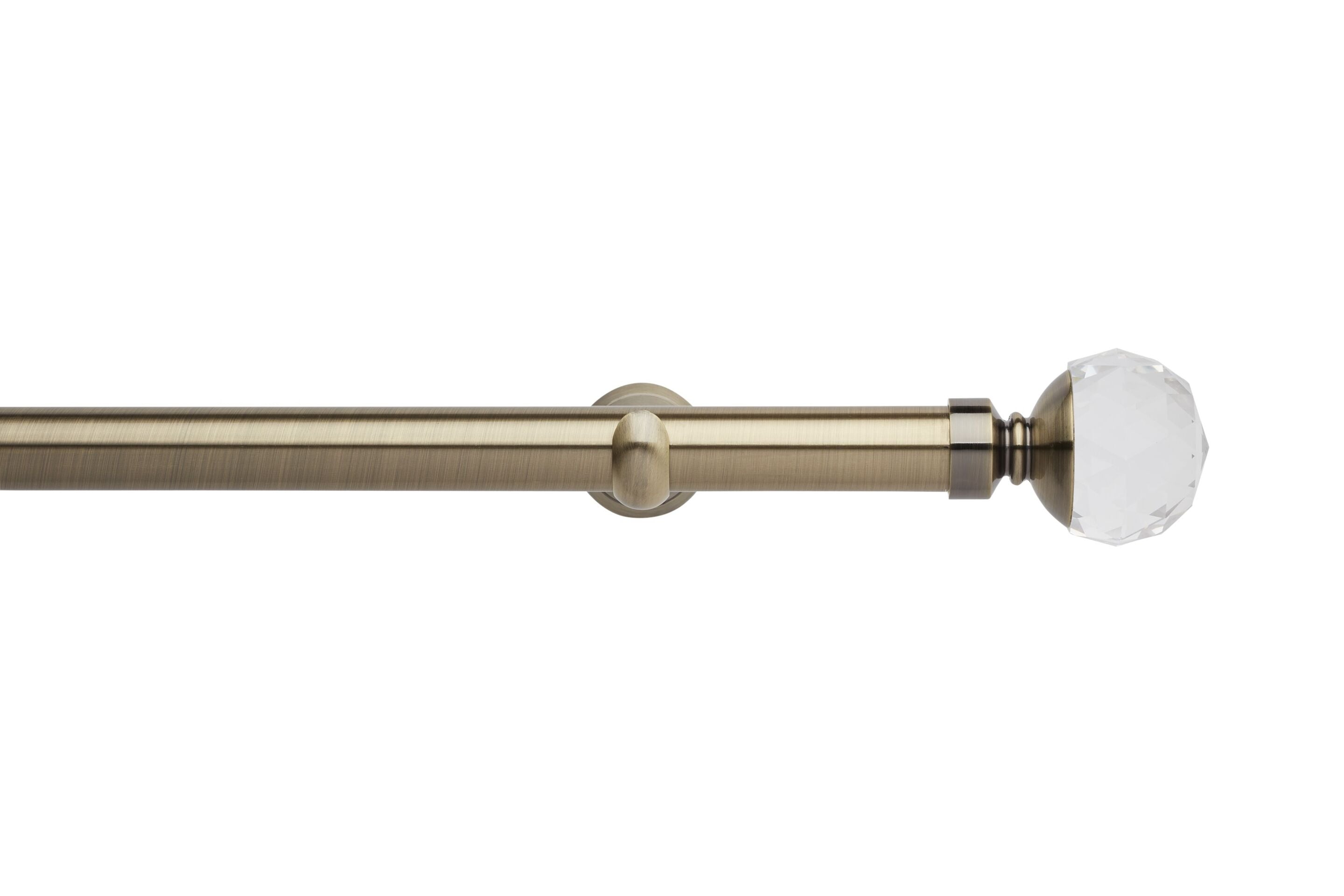 Hallis Neo Eyelet Premium Spun Brass Faceted Ball Curtain Pole Set - 28mm