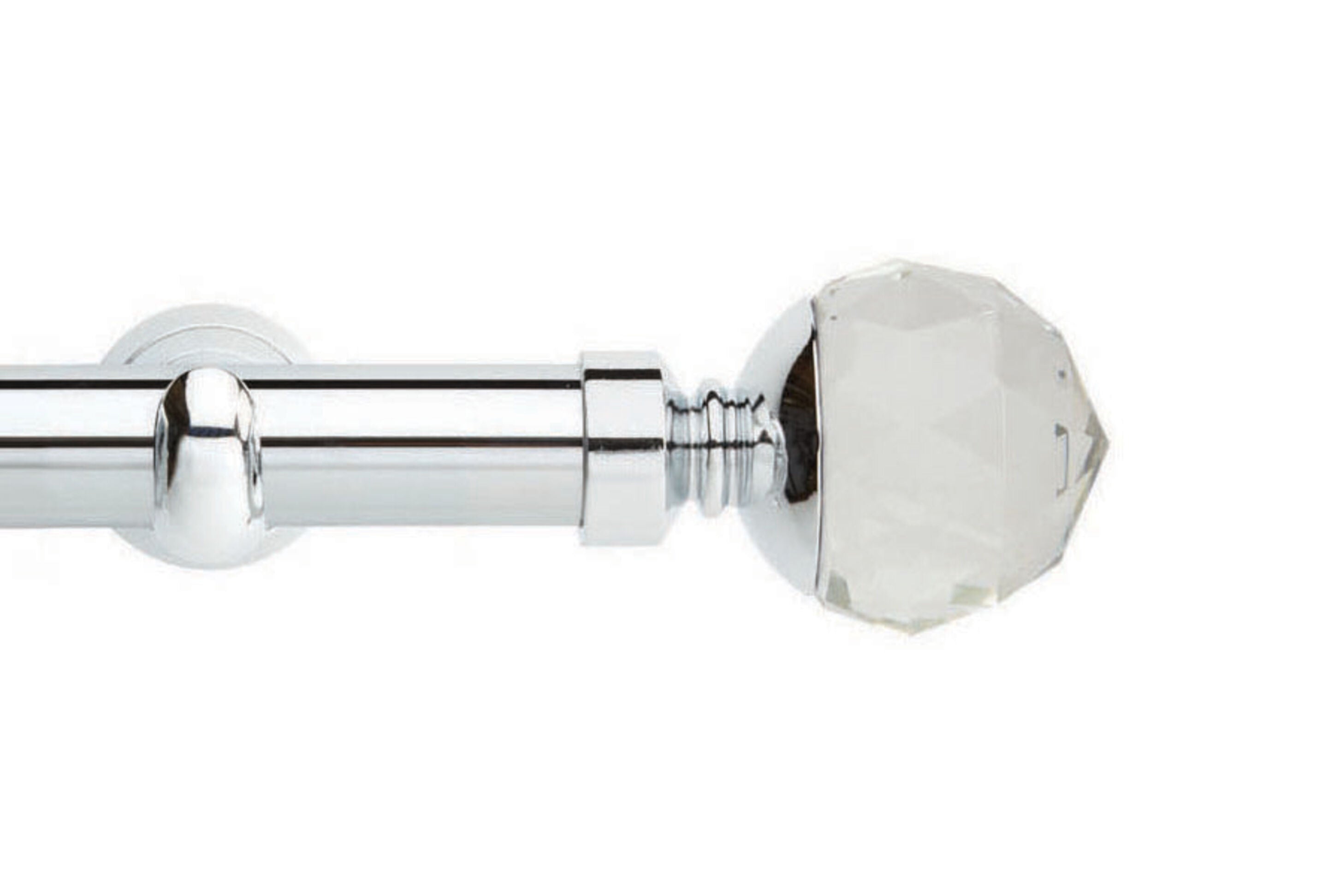 Hallis Neo Eyelet Premium Chrome Faceted Ball Curtain Pole Set - 28mm