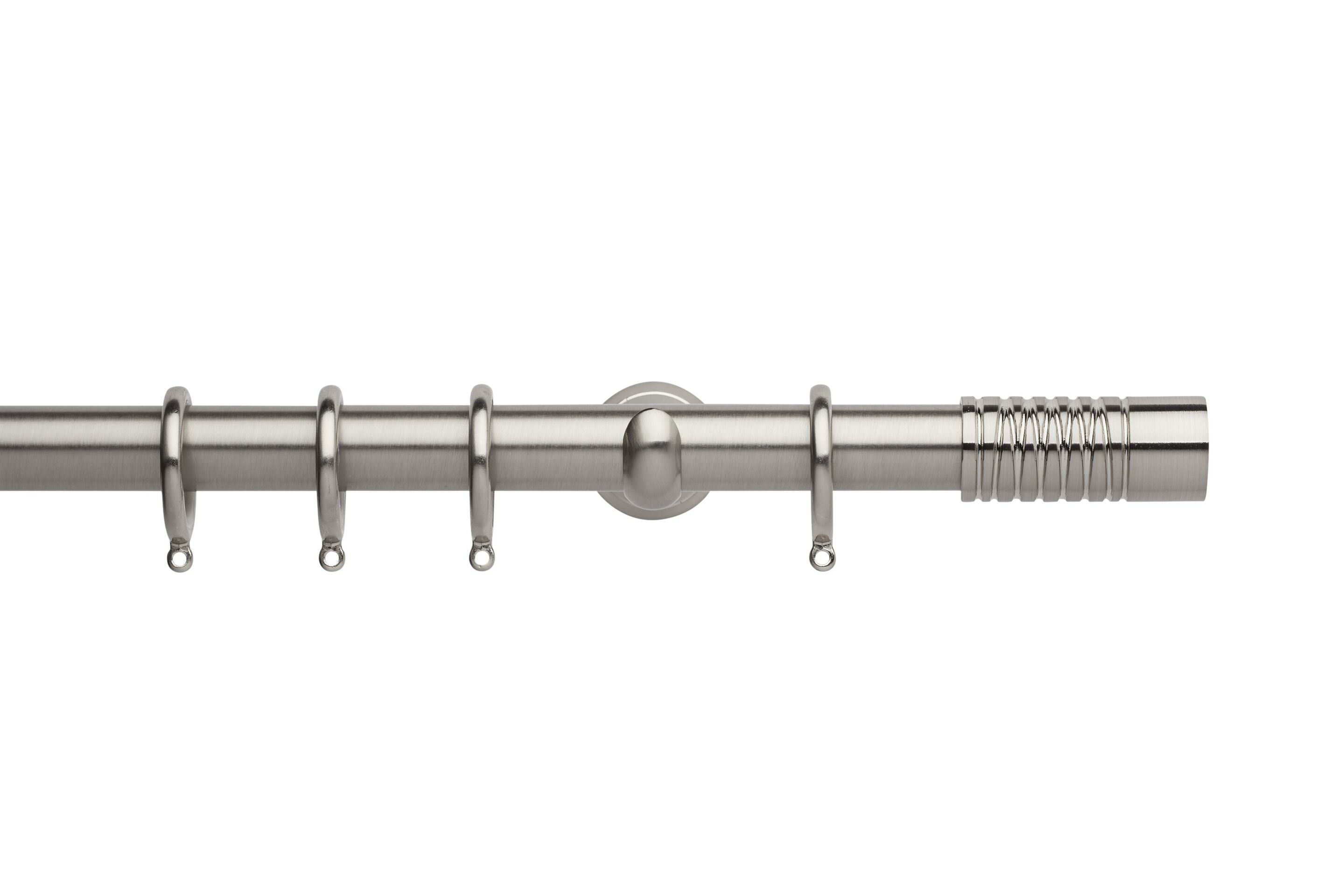 Hallis Neo Stainless Steel Wired Barrel Curtain Pole Set - 28mm