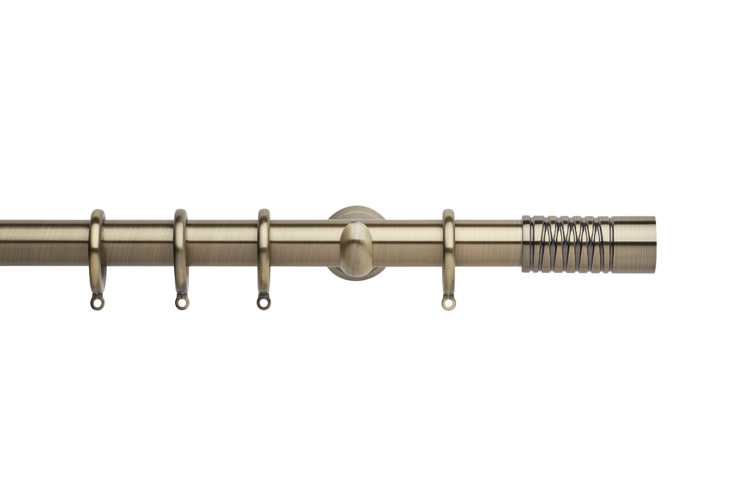 Hallis Neo Spun Brass Wired Barrel Curtain Pole Set - 28mm