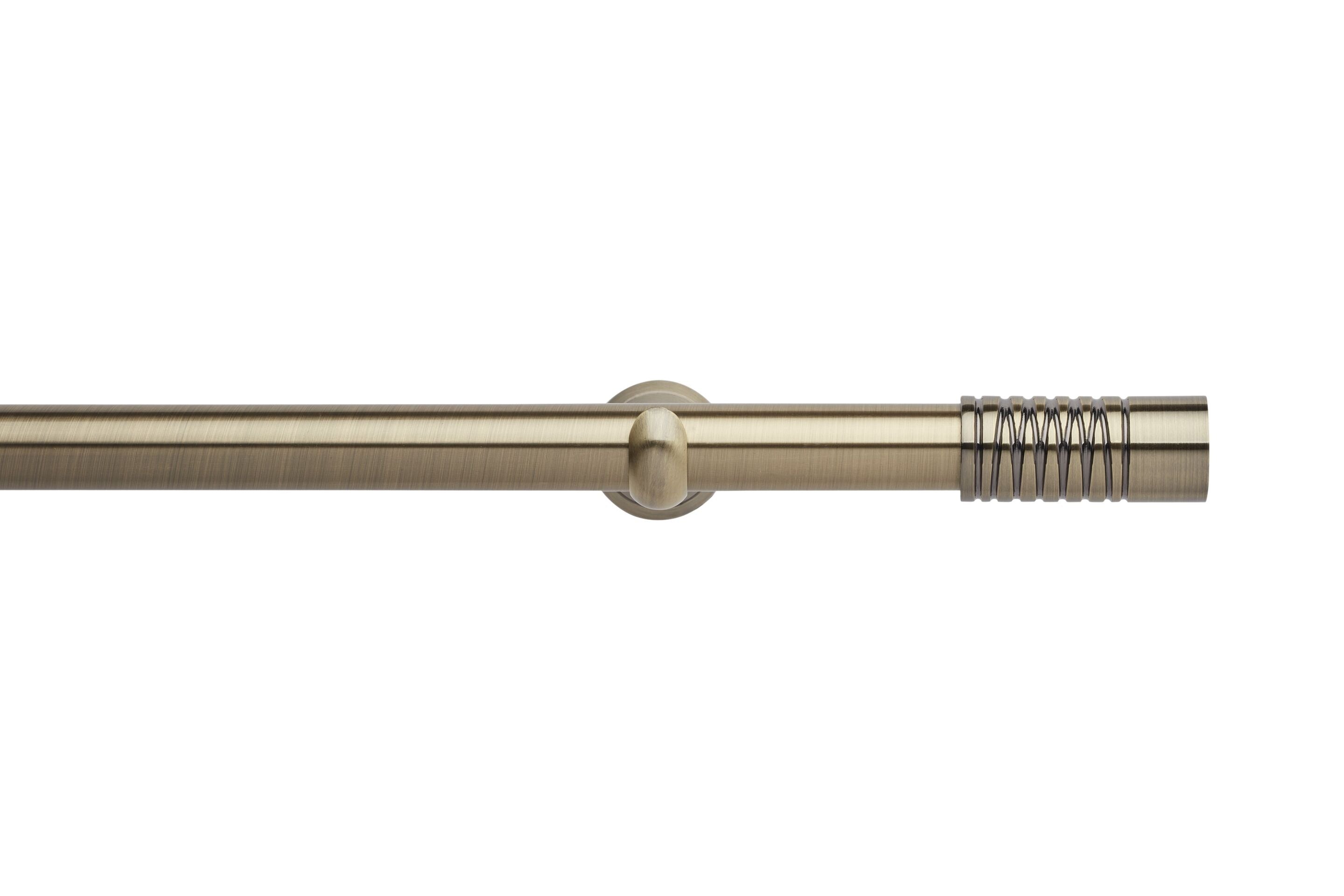 Hallis Neo Eyelet Spun Brass Wired Barrel Curtain Pole Set - 28mm