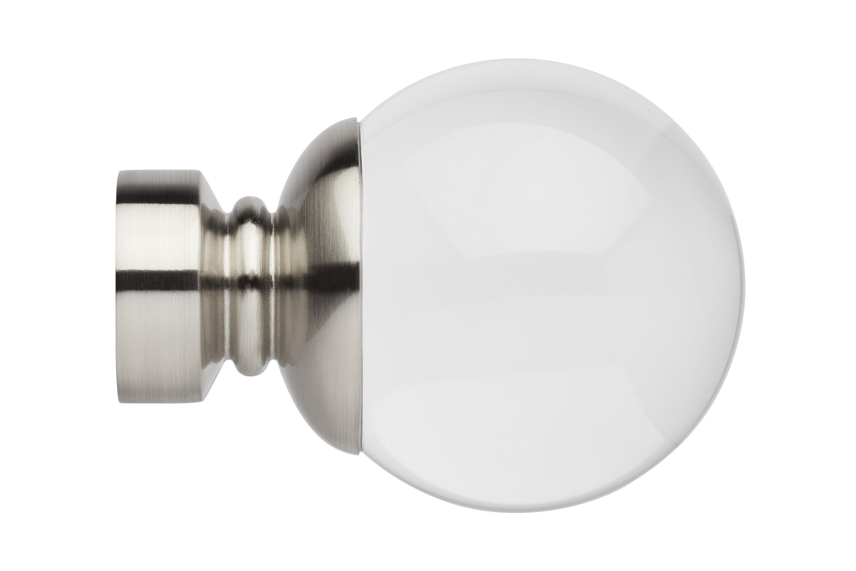 Clear Ball finial in stainless steel