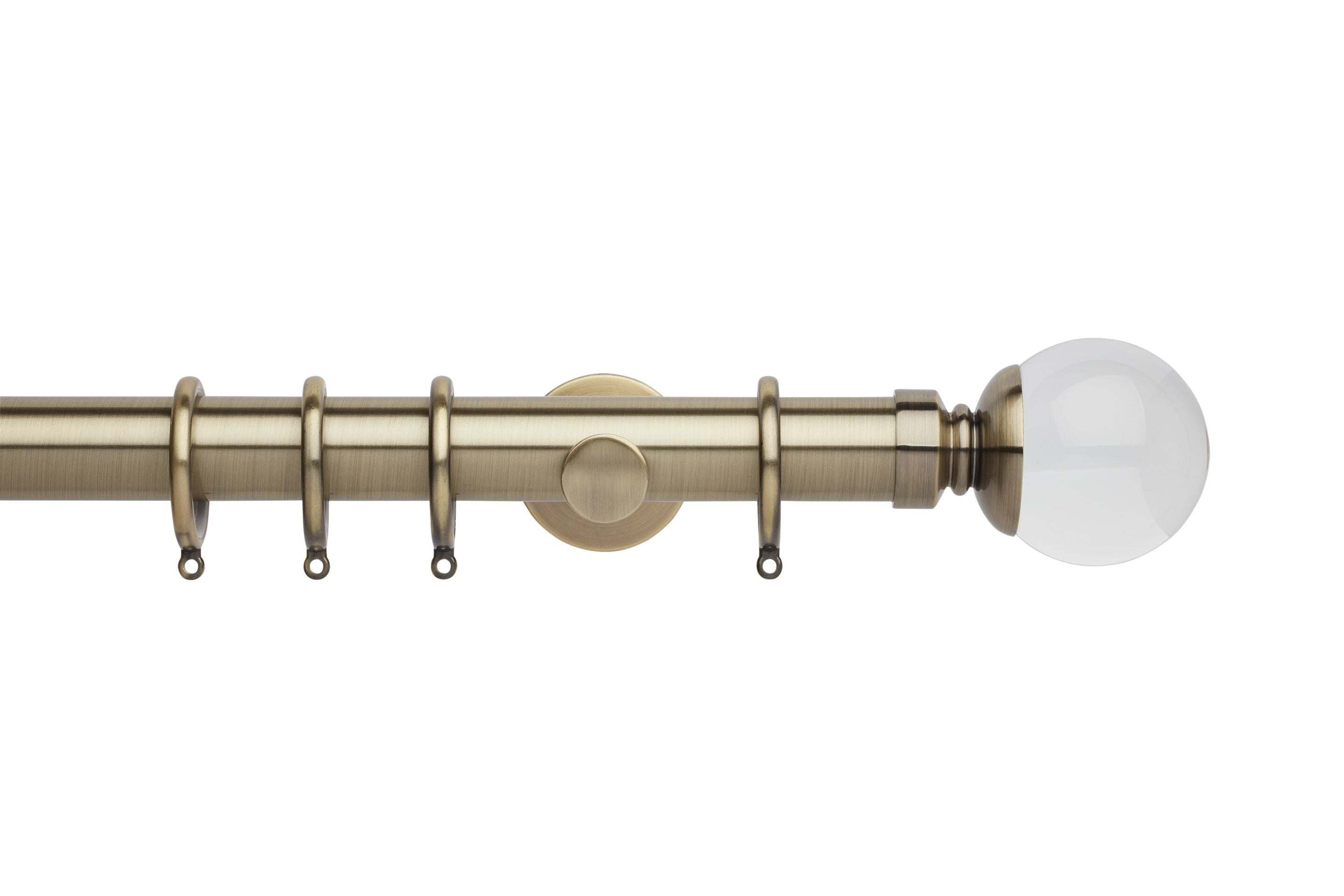 Hallis Neo Premium Spun Brass Clear Ball Curtain Pole Set - 35mm