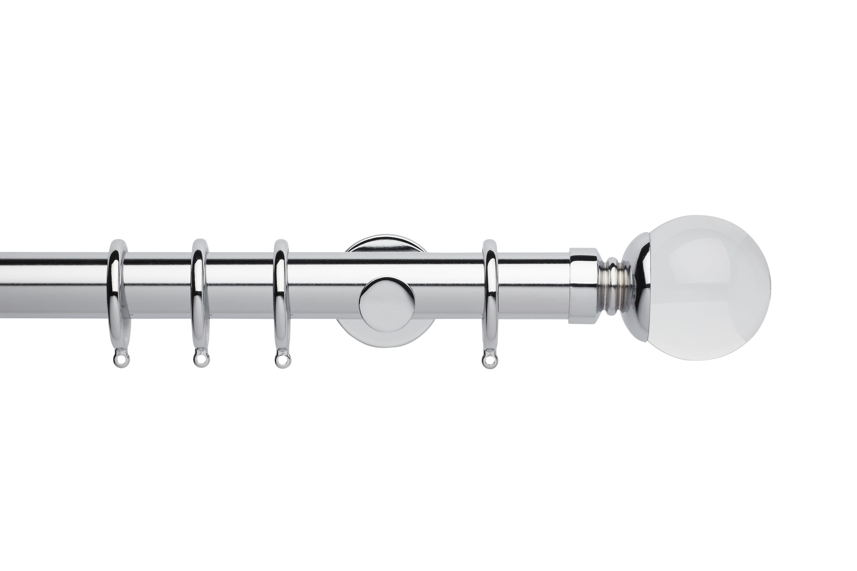 Hallis Neo Premium Chrome Clear Ball Curtain Pole Set - 35mm