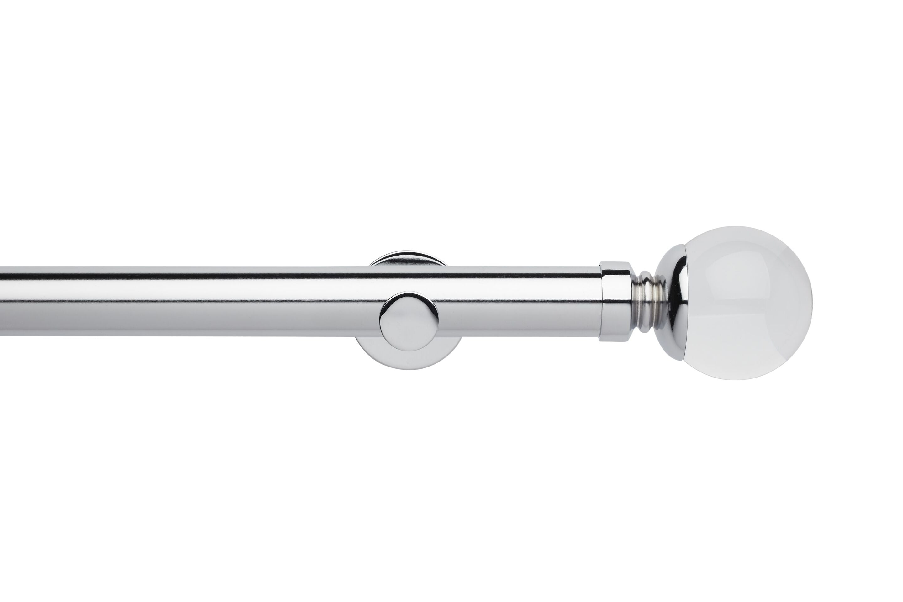 Hallis Neo Eyelet Premium Chrome Clear Ball Curtain Pole Set - 35mm