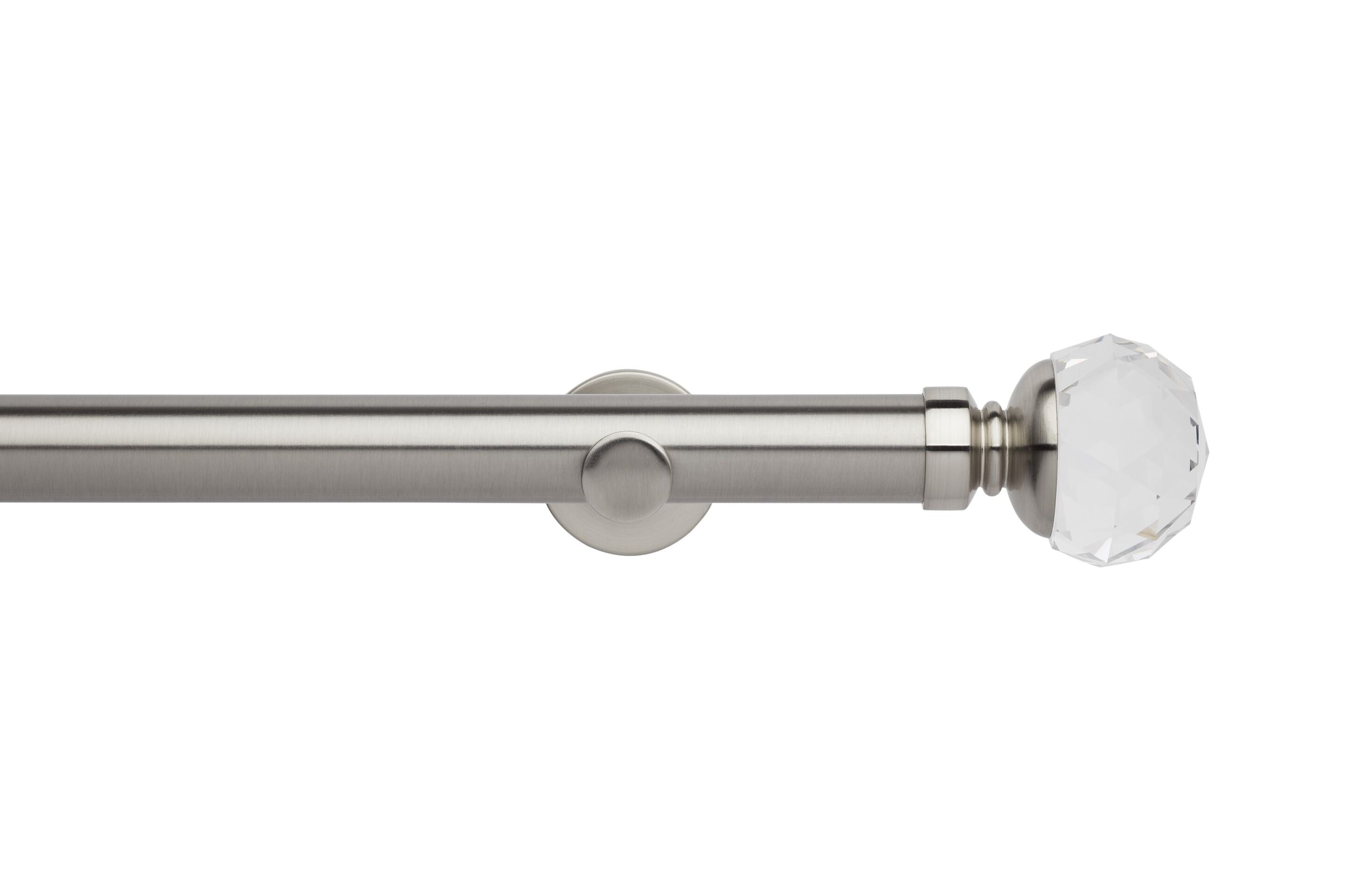 Hallis Neo Eyelet Premium Stainless Steel Faceted Ball Curtain Pole Set - 35mm