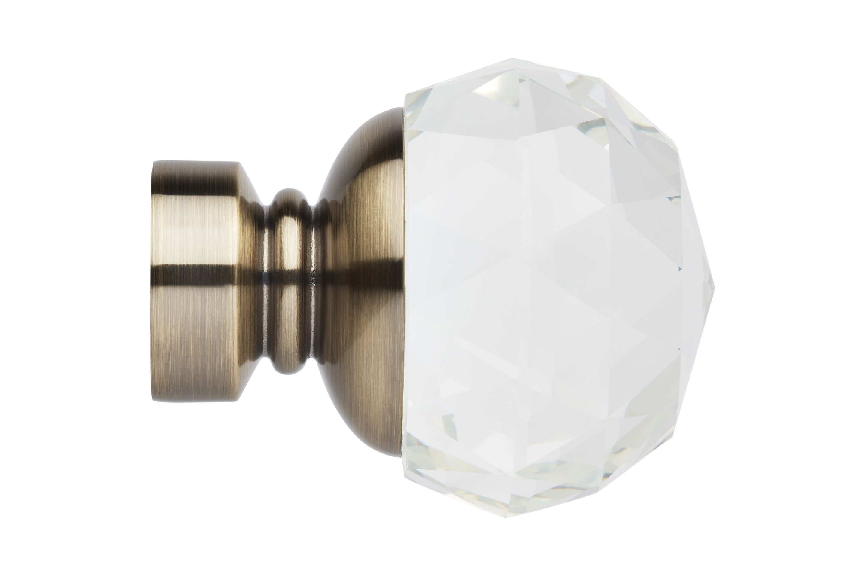Faceted Ball finial in spun brass