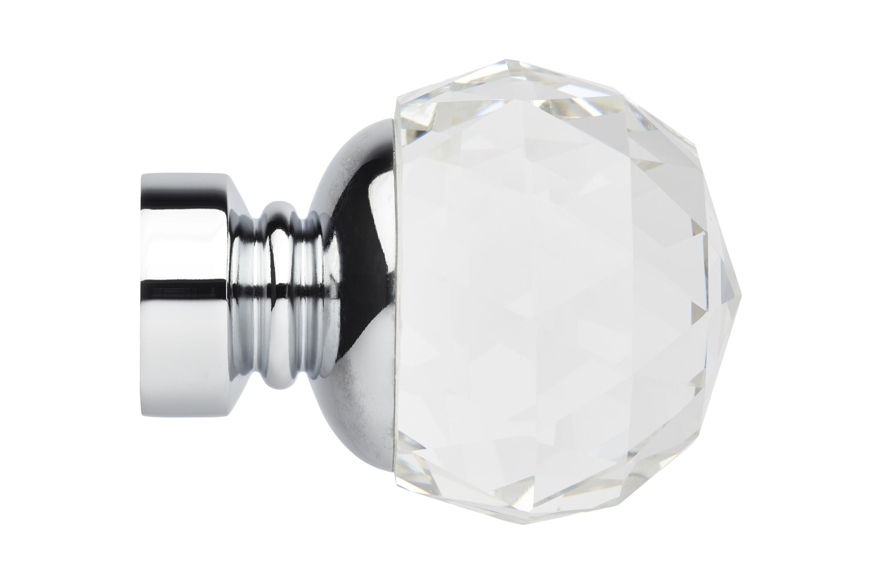Faceted Ball finial in chrome