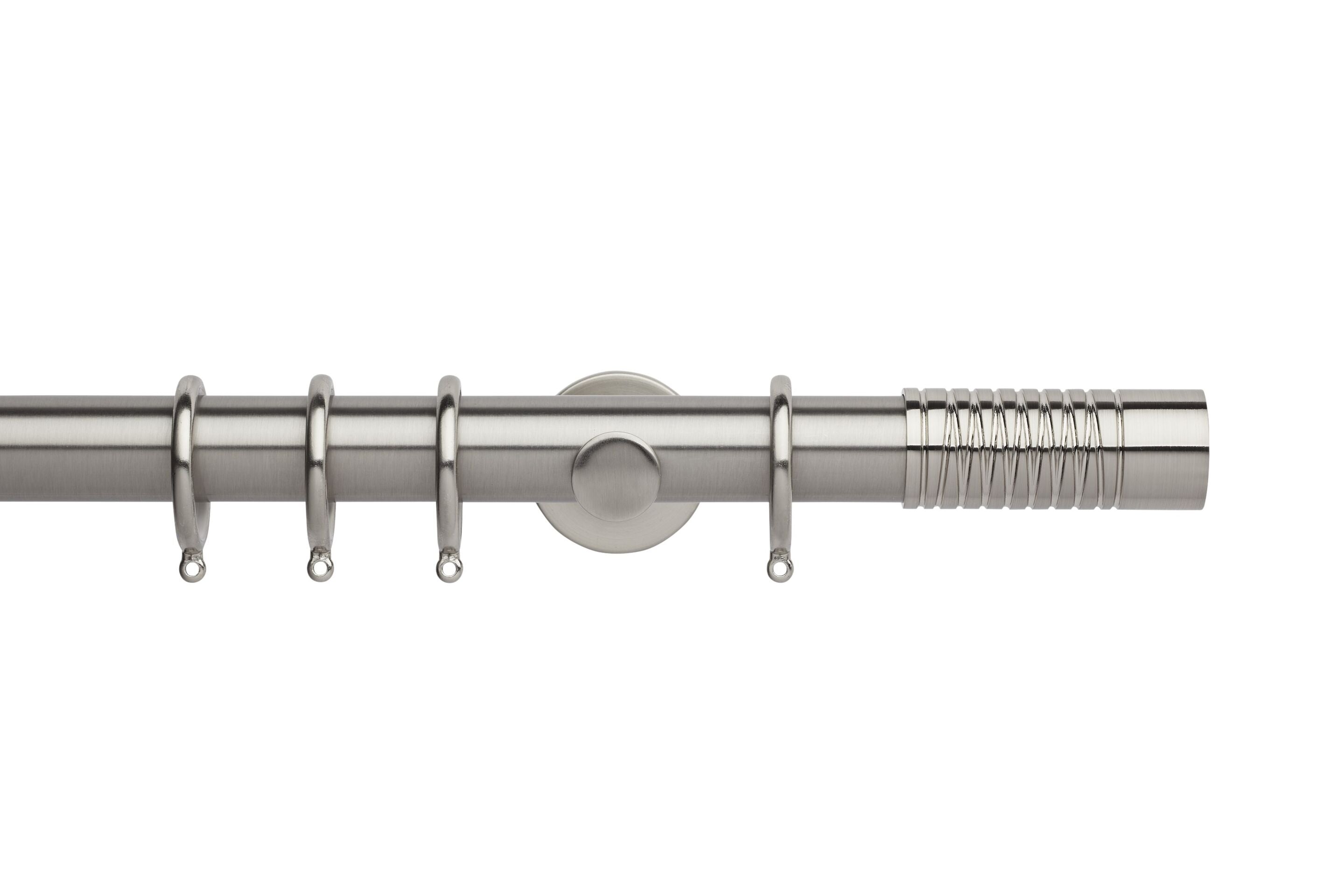 Hallis Neo Stainless Steel Wired Barrel Curtain Pole Set - 35mm