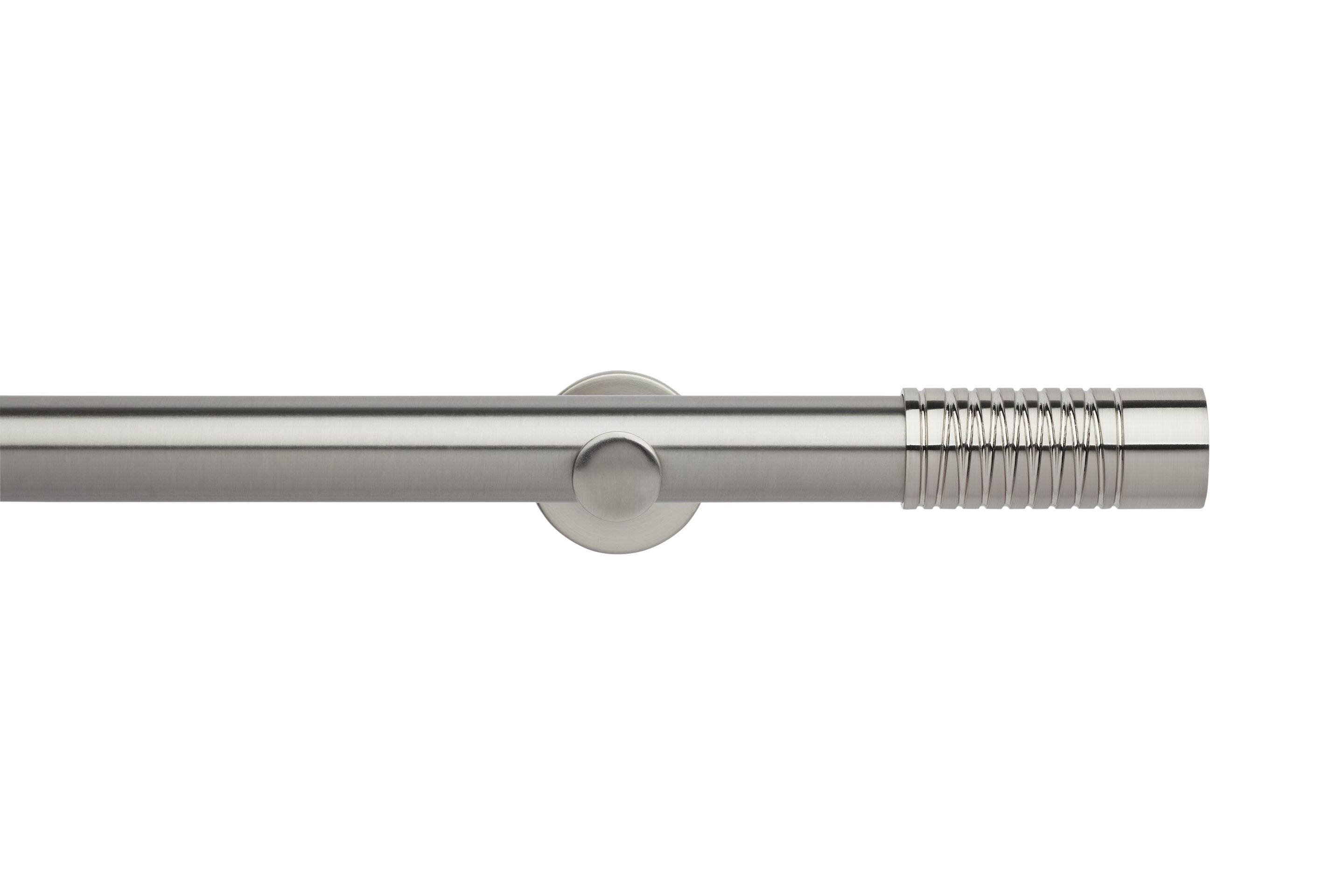 Hallis Neo Eyelet Stainless Steel Wired Barrel Curtain Pole Set - 35mm