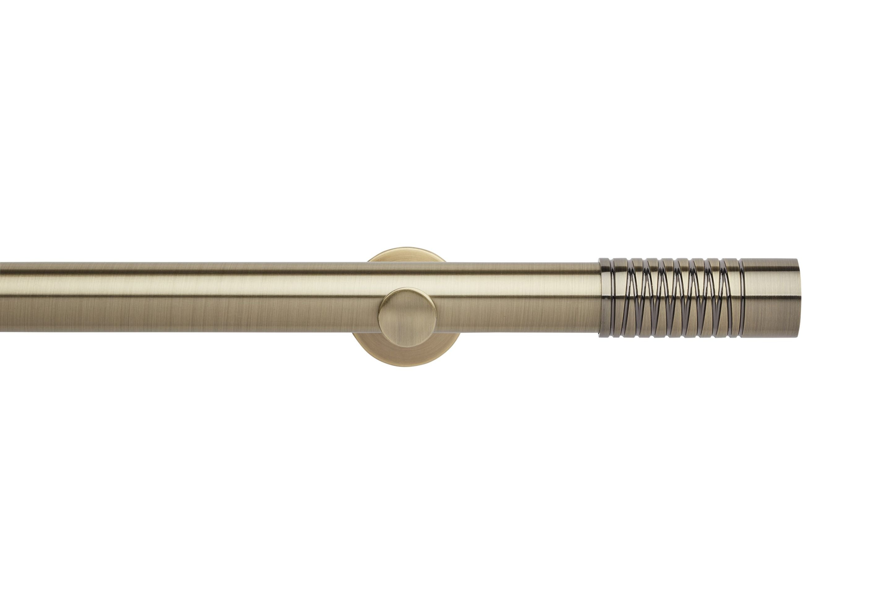 Hallis Neo Eyelet Spun Brass Wired Barrel Curtain Pole Set - 35mm