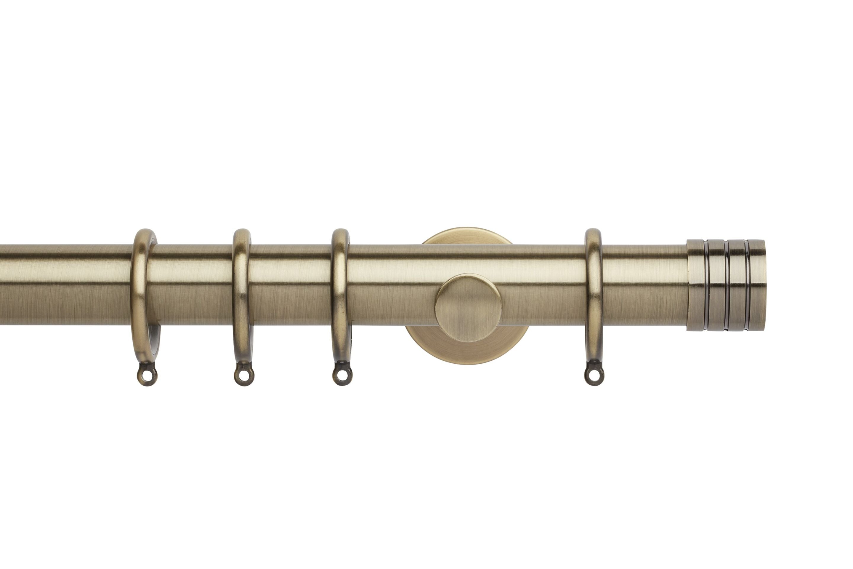 Hallis Neo Spun Brass Stud Curtain Pole Set - 35mm