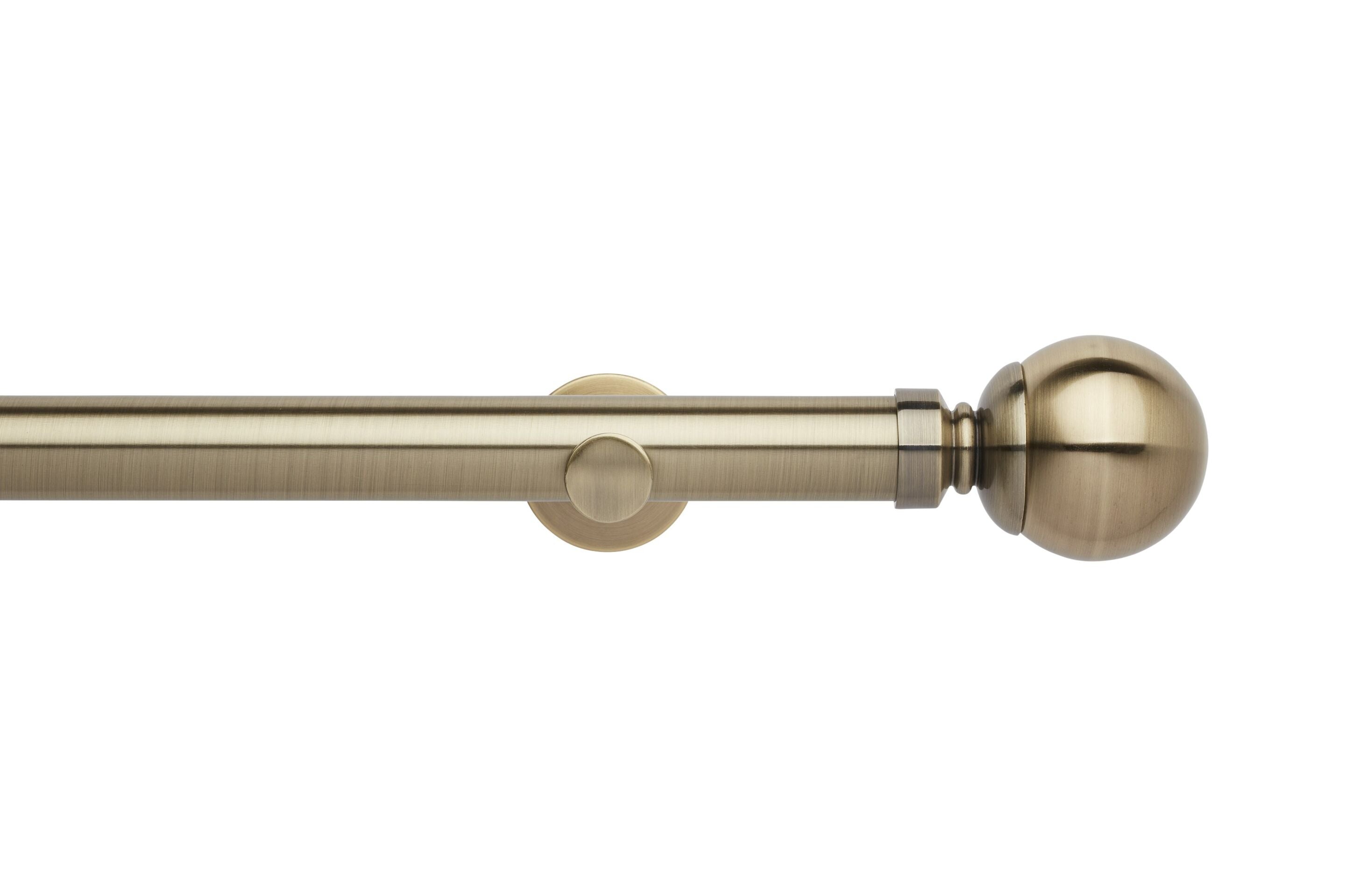 Hallis Neo Eyelet Spun Brass Ball Curtain Pole Set - 35mm
