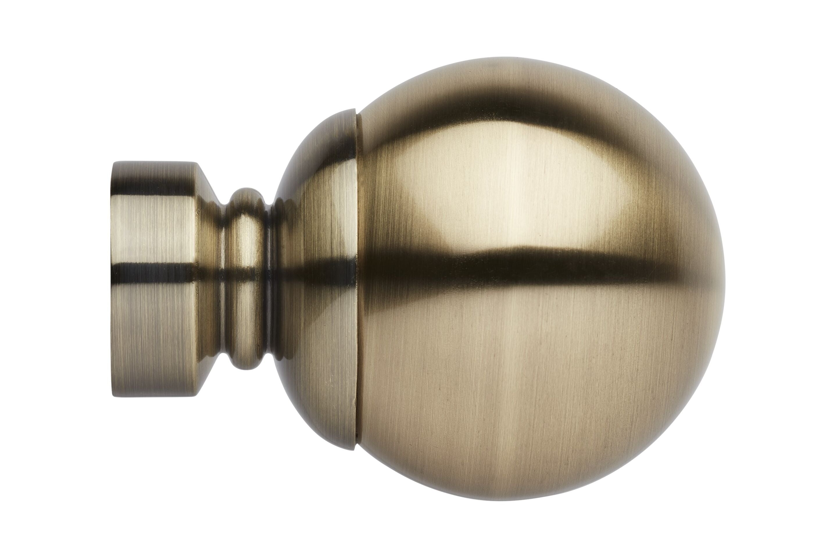 Ball finial in spun brass for the Hallis Neo bay pole