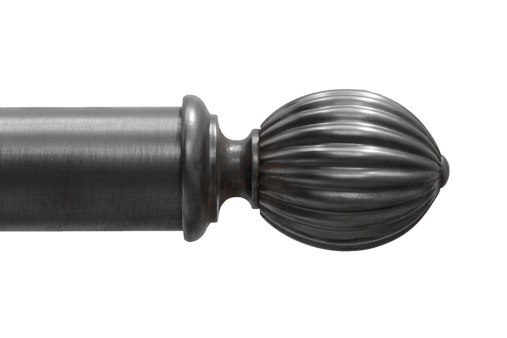 Tillys Classic Pumpkin Finial Curtain Pole Set in Gunmetal