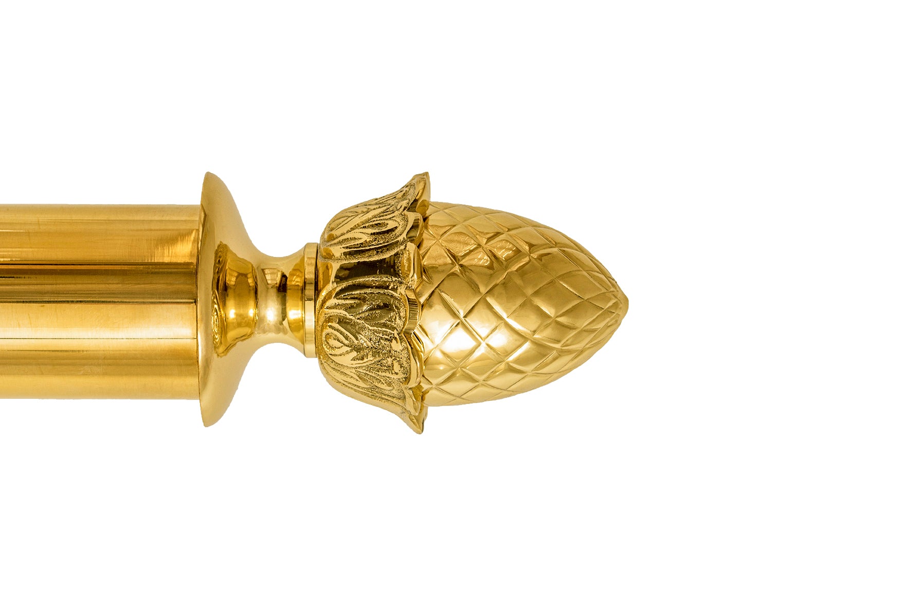 Tillys Classic Pineapple Finial Curtain Pole Set in Polished Brass