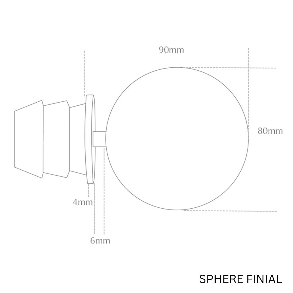 Jones Esquire Curtain Pole Set with Sphere Finial in Polished Nickel