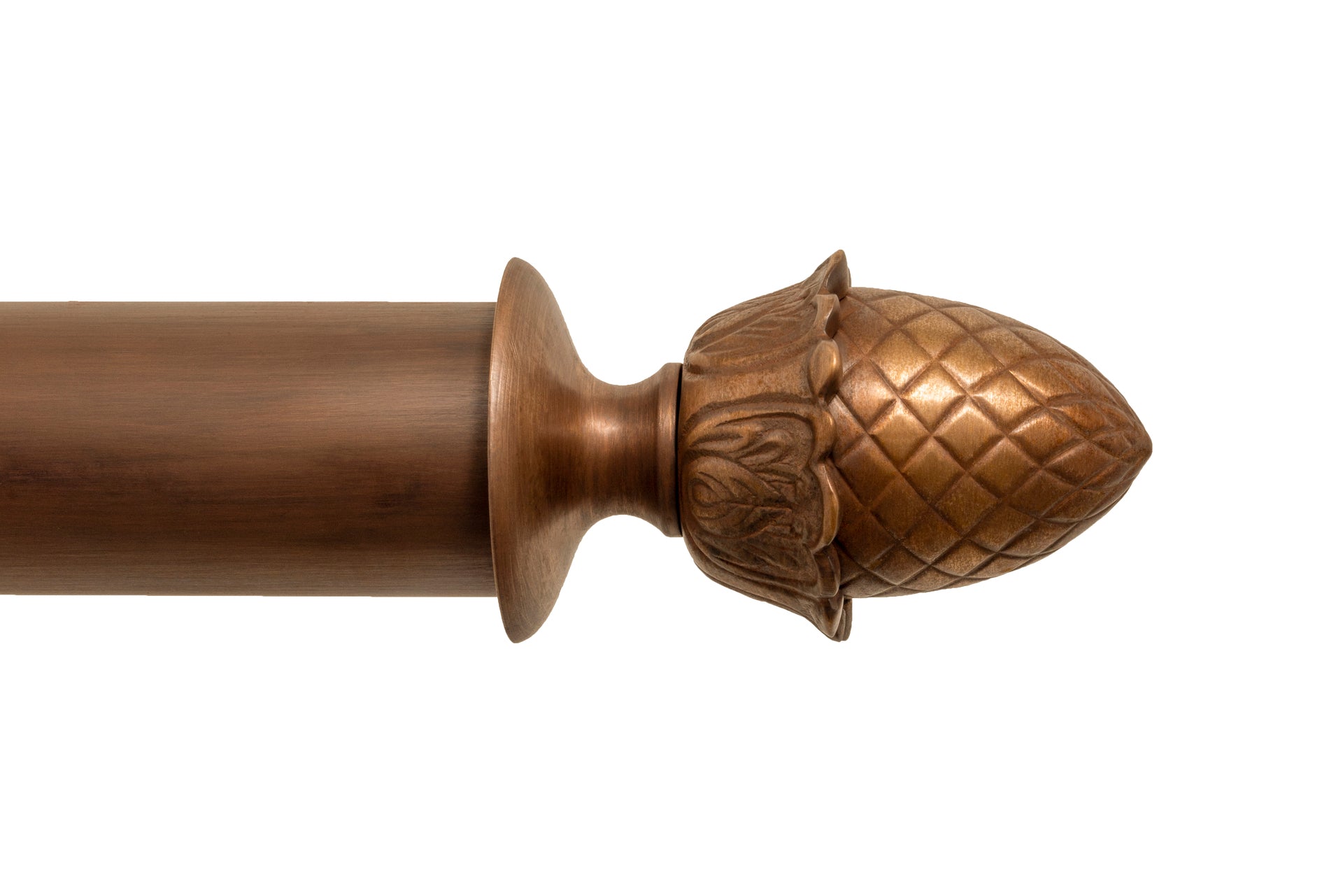 Tillys Classic Pineapple Finial Curtain Pole Set in Antique Brass