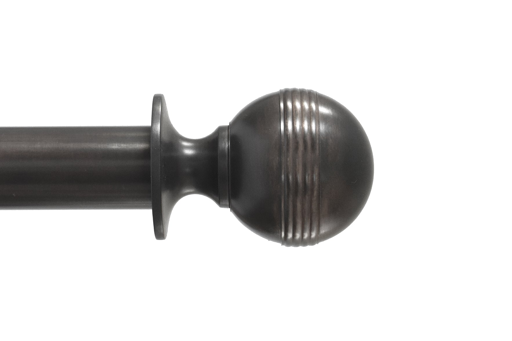 Tillys Classic Four Rib Ball Finial Curtain Pole Set in Gunmetal