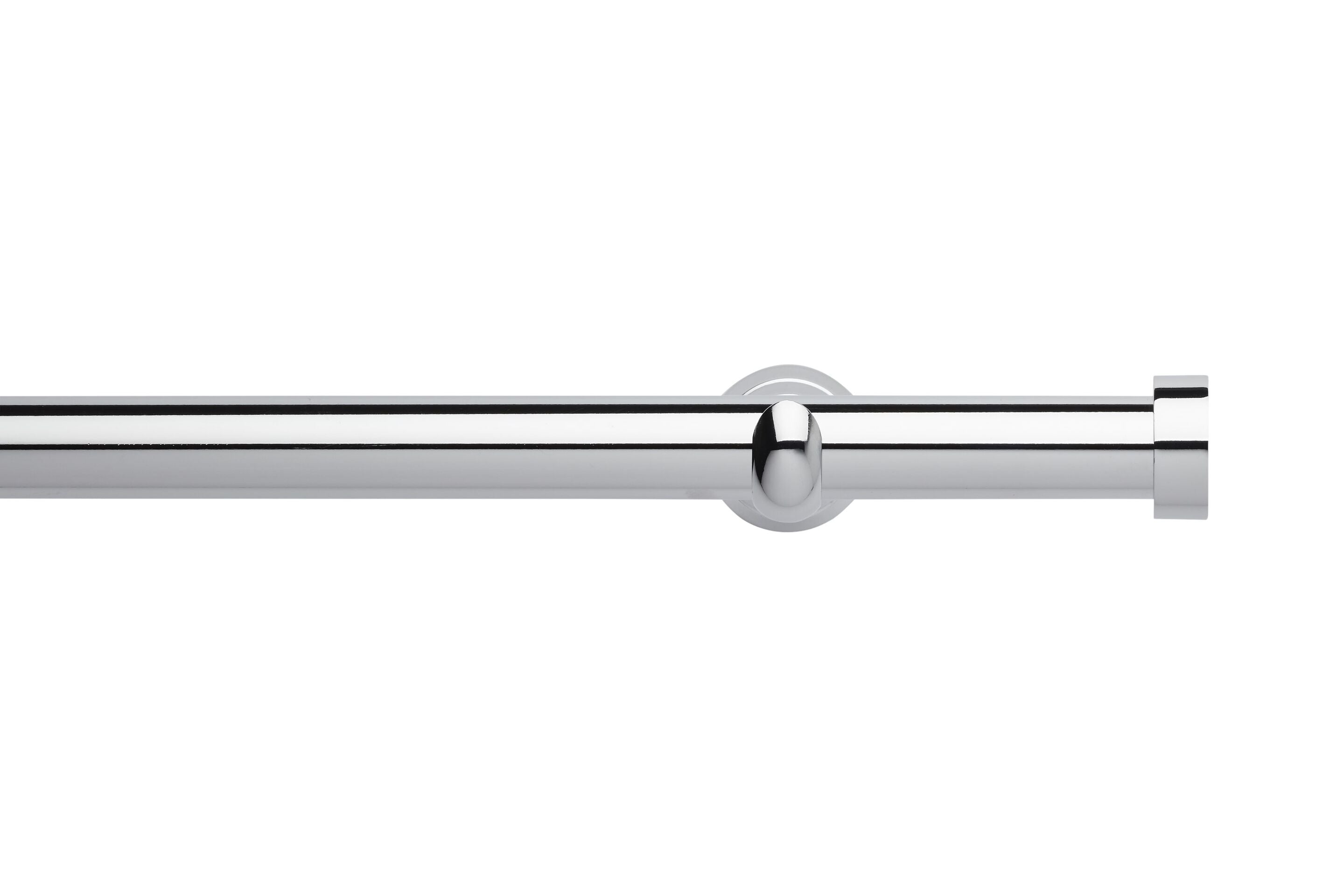 Hallis Neo Eyelet Chrome End Cap Curtain Pole Set - 28mm