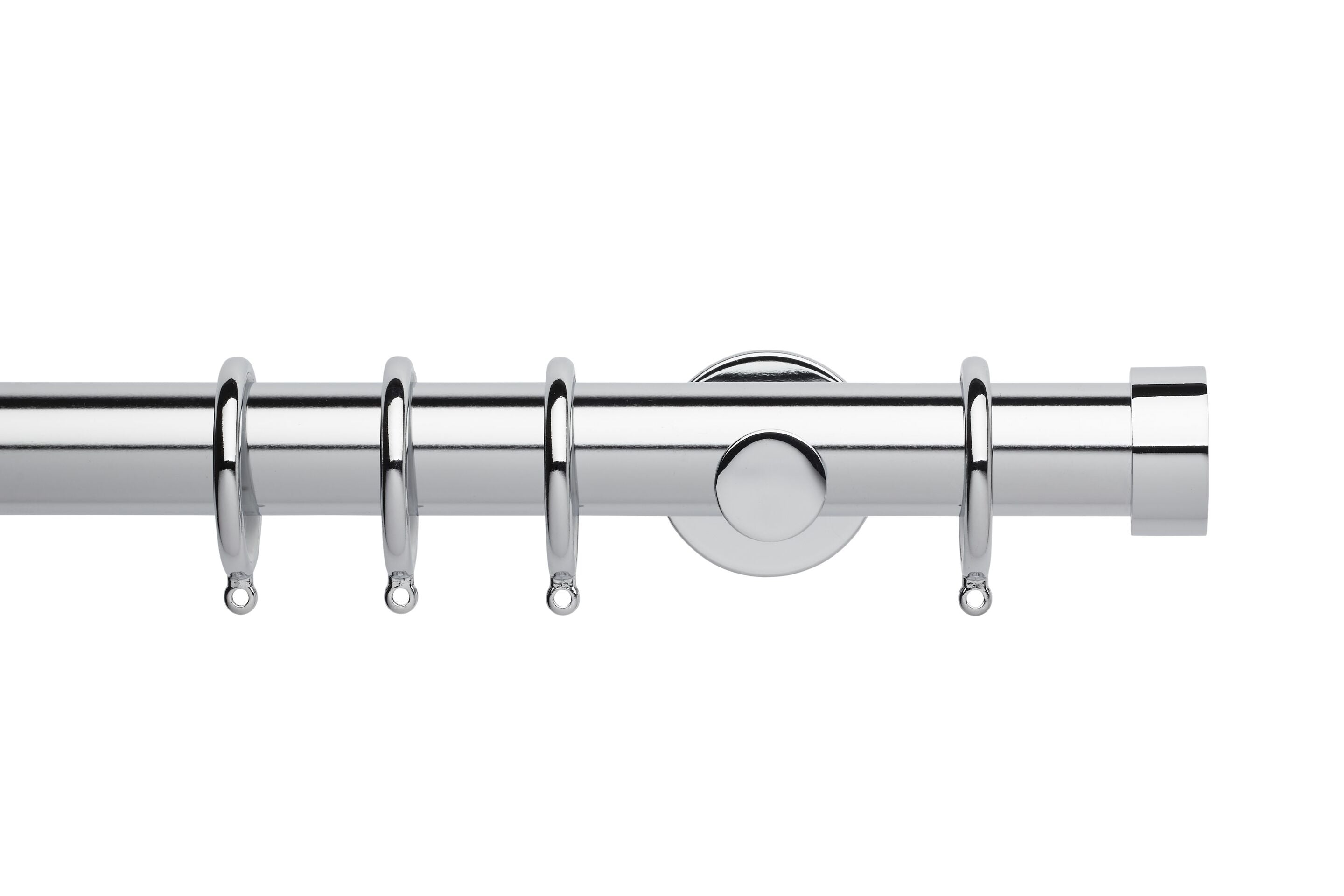 Hallis Neo Chrome End Cap Curtain Pole Set - 35mm