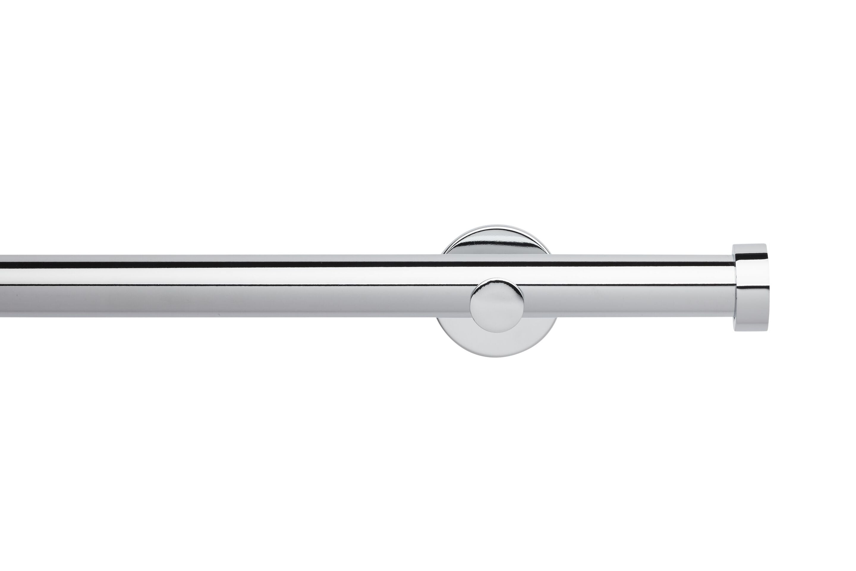 Hallis Neo Eyelet Chrome End Cap Curtain Pole Set - 35mm