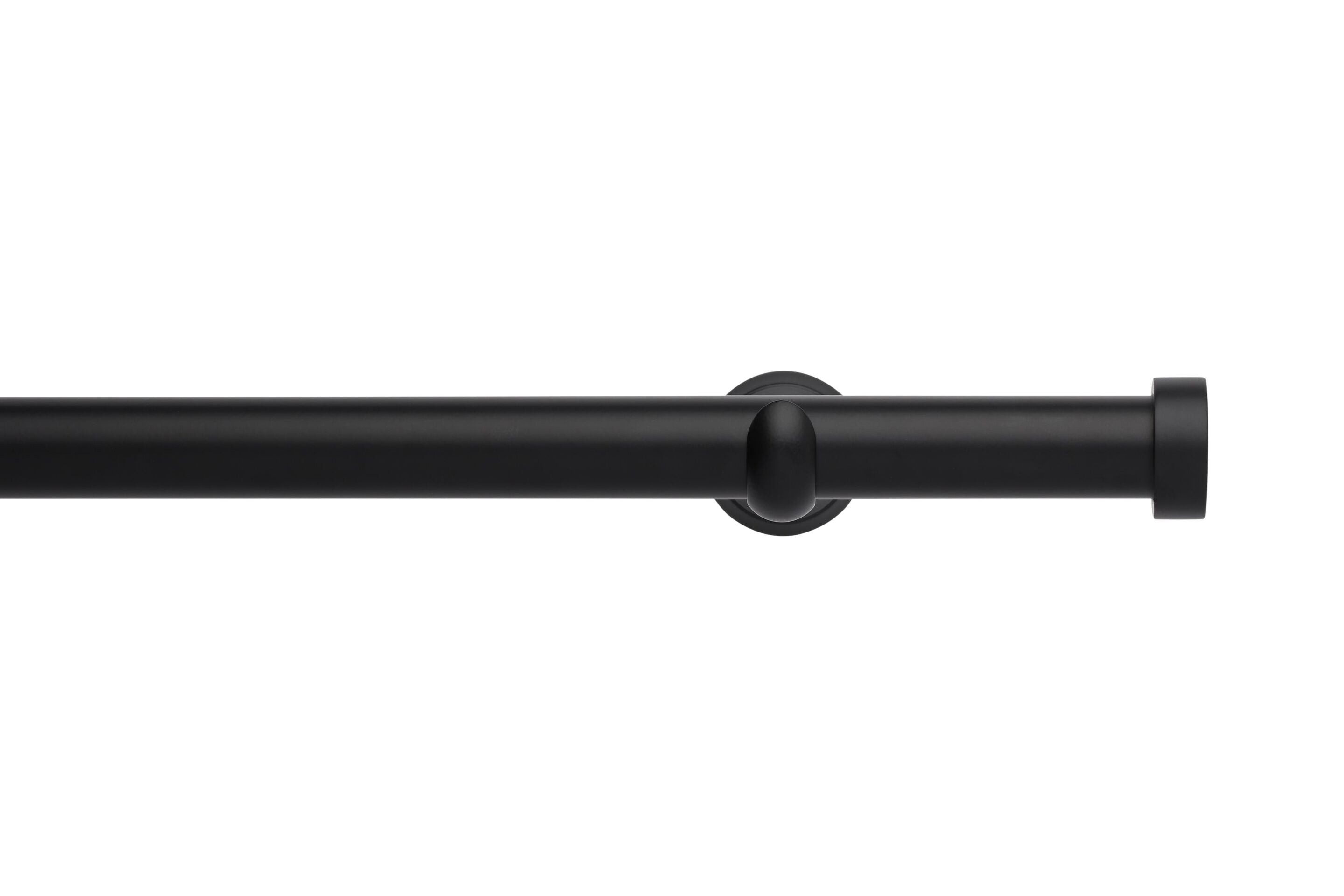 Hallis Neo Eyelet Matt Black End Cap Curtain Pole Set - 28mm