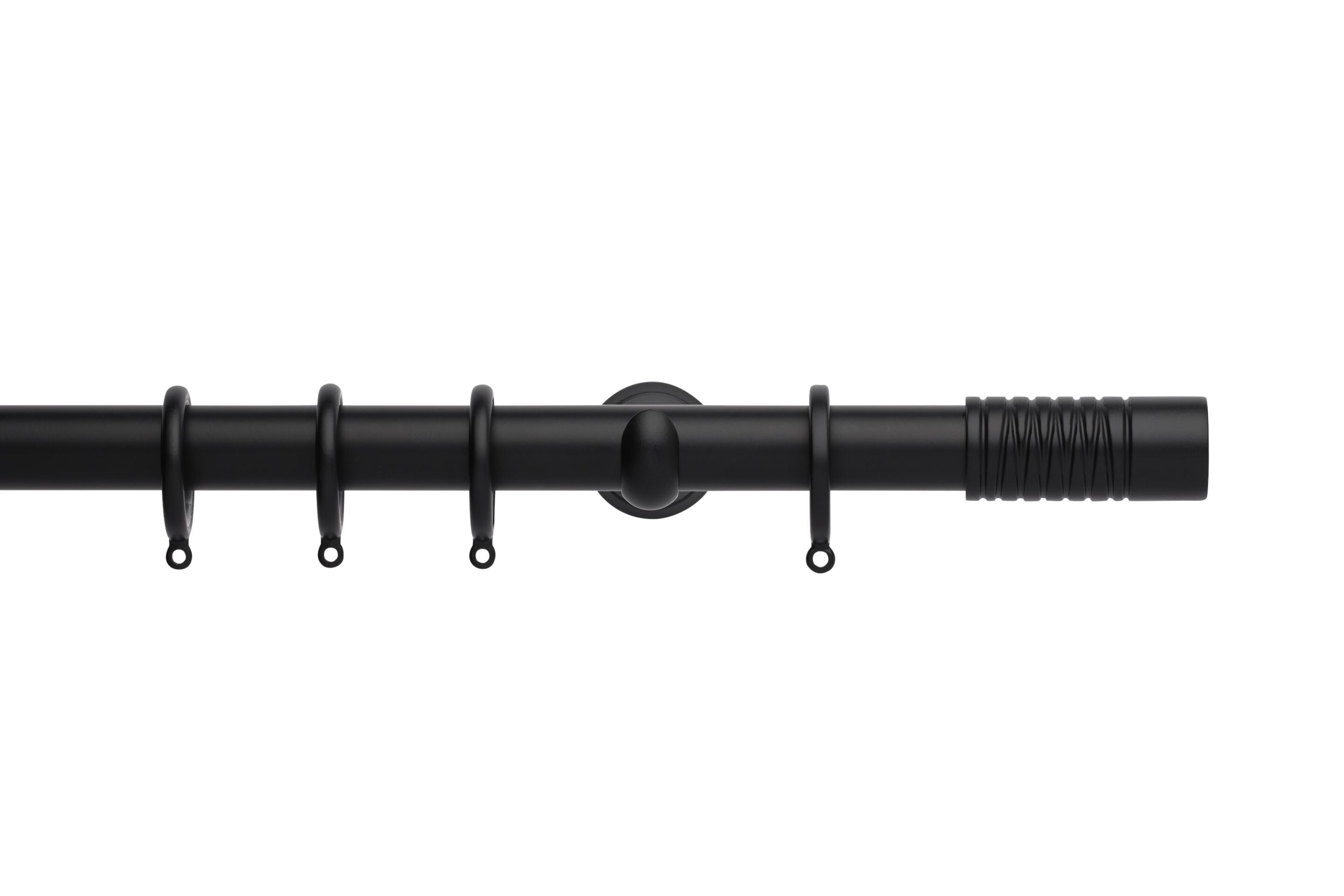 Hallis Neo Matt Black Wired Barrel Curtain Pole Set - 28mm