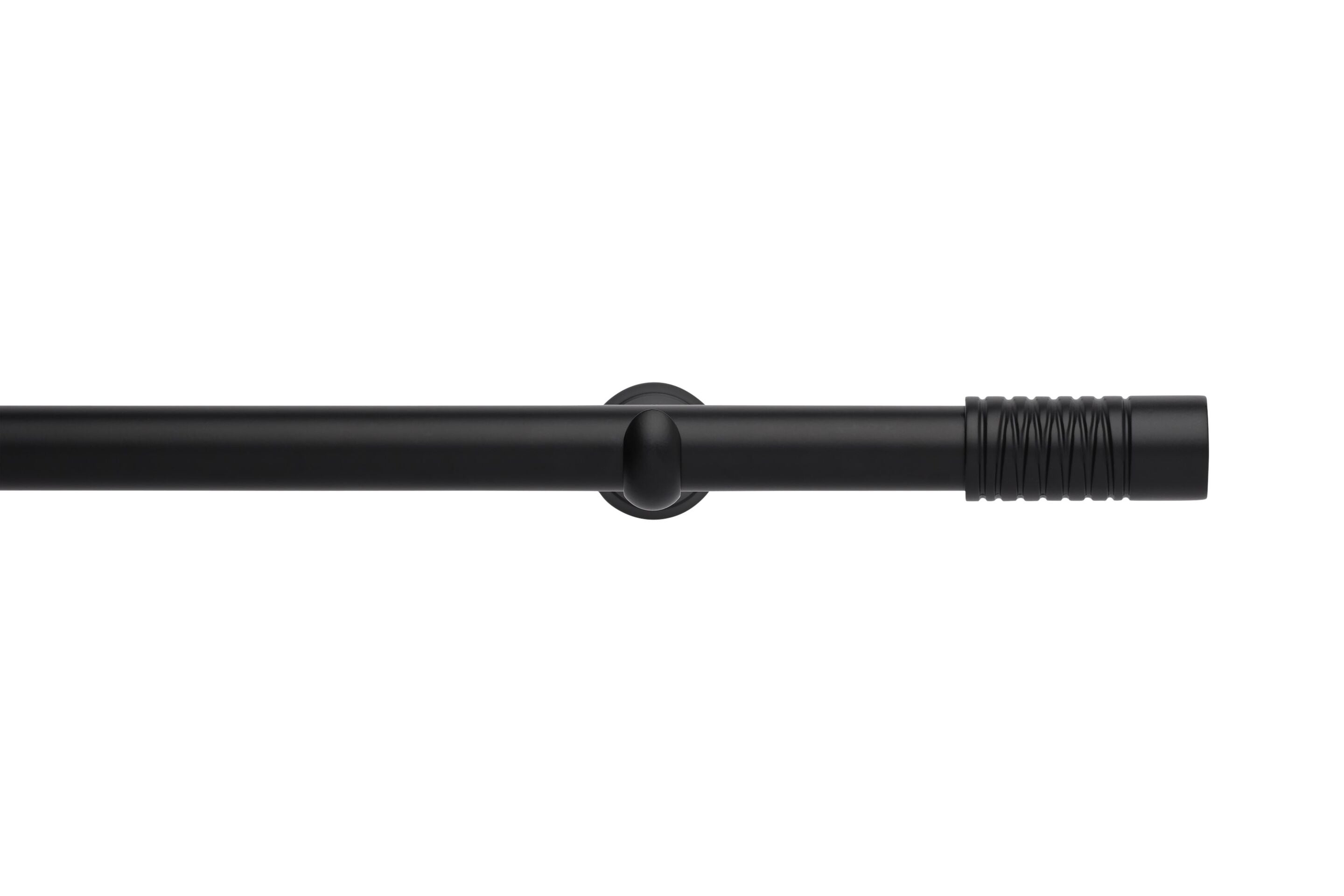 Hallis Neo Eyelet Matt Black Wired Barrel Curtain Pole Set - 28mm