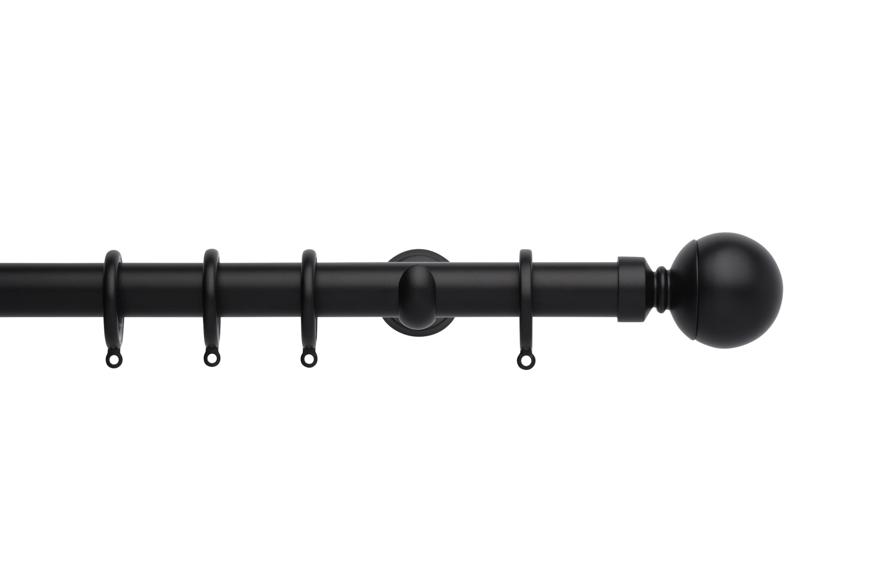 Hallis Neo Matt Black Ball Curtain Pole Set - 28mm