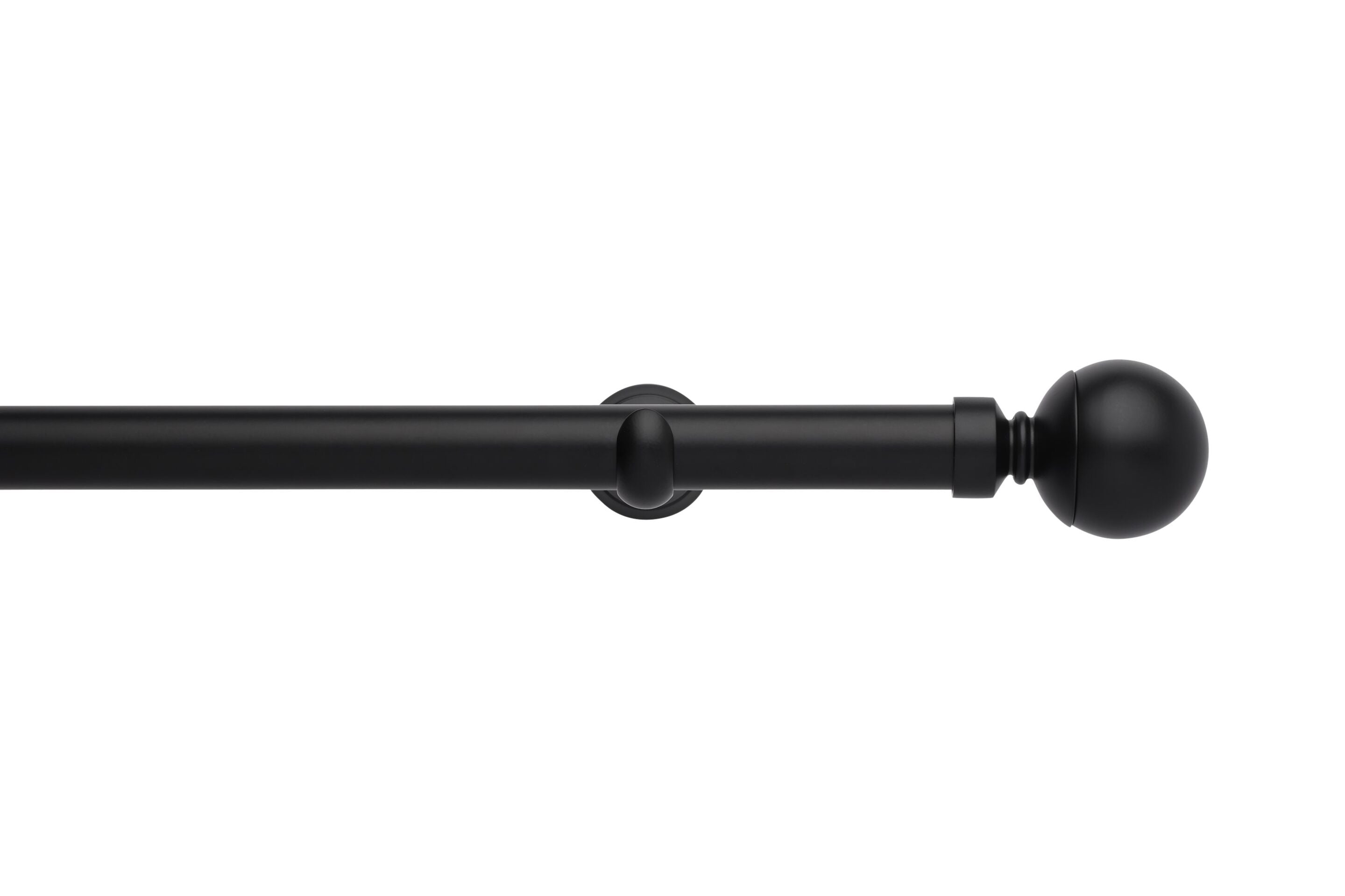 Hallis Neo Eyelet Matt Black Ball Curtain Pole Set - 28mm