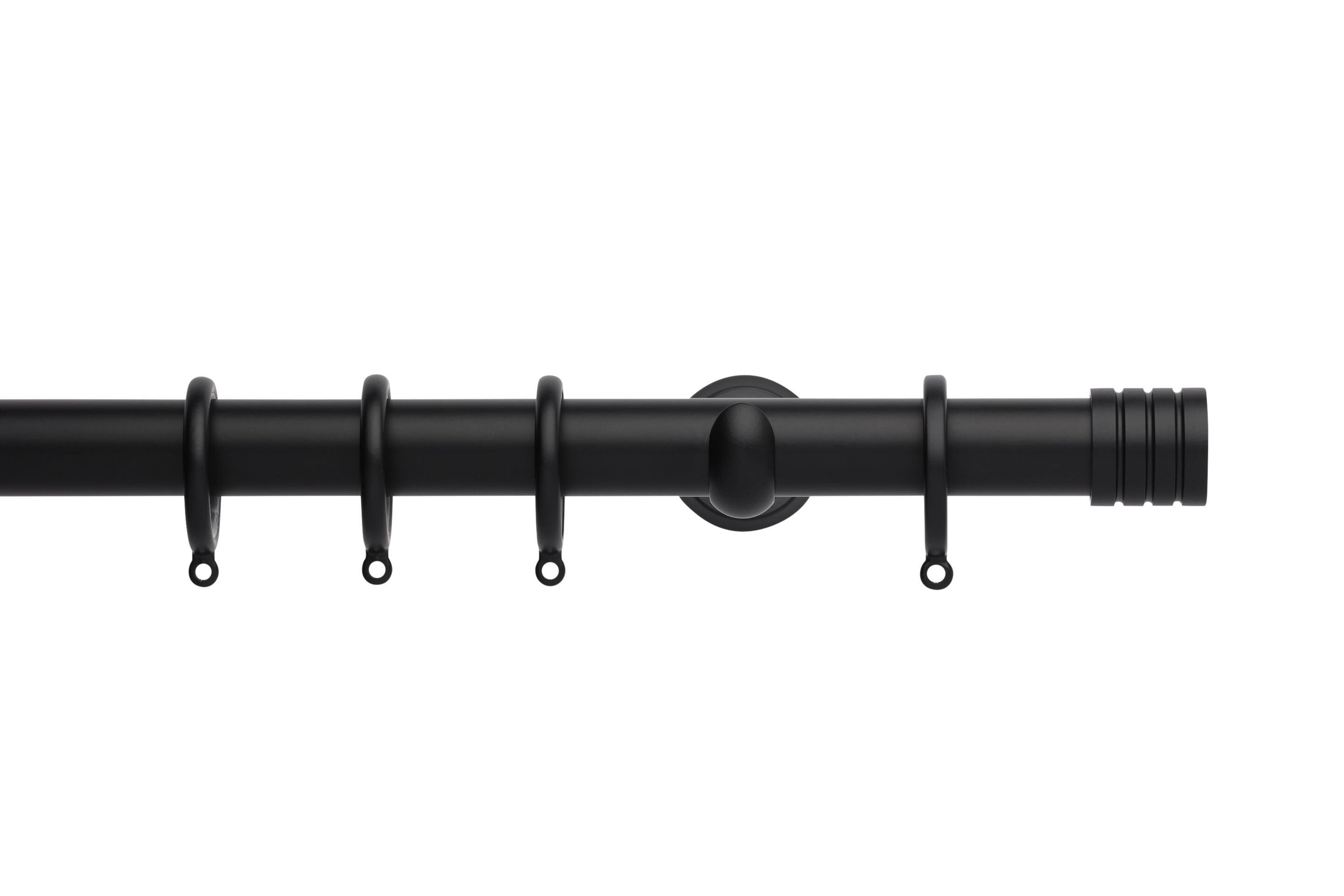 Hallis Neo Matt Black Stud Curtain Pole Set - 28mm