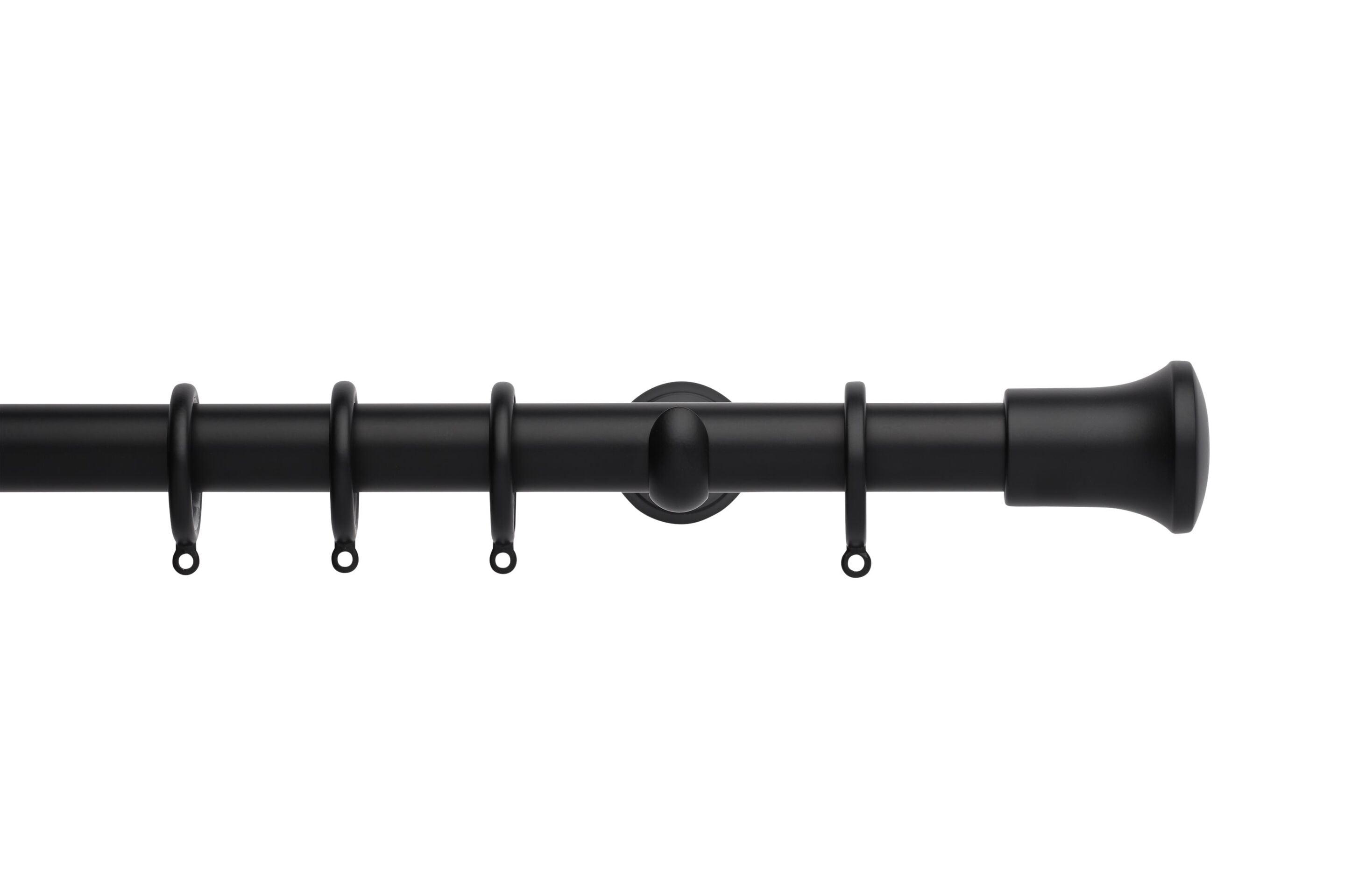 Hallis Neo Matt Black Trumpet Curtain Pole Set - 28mm