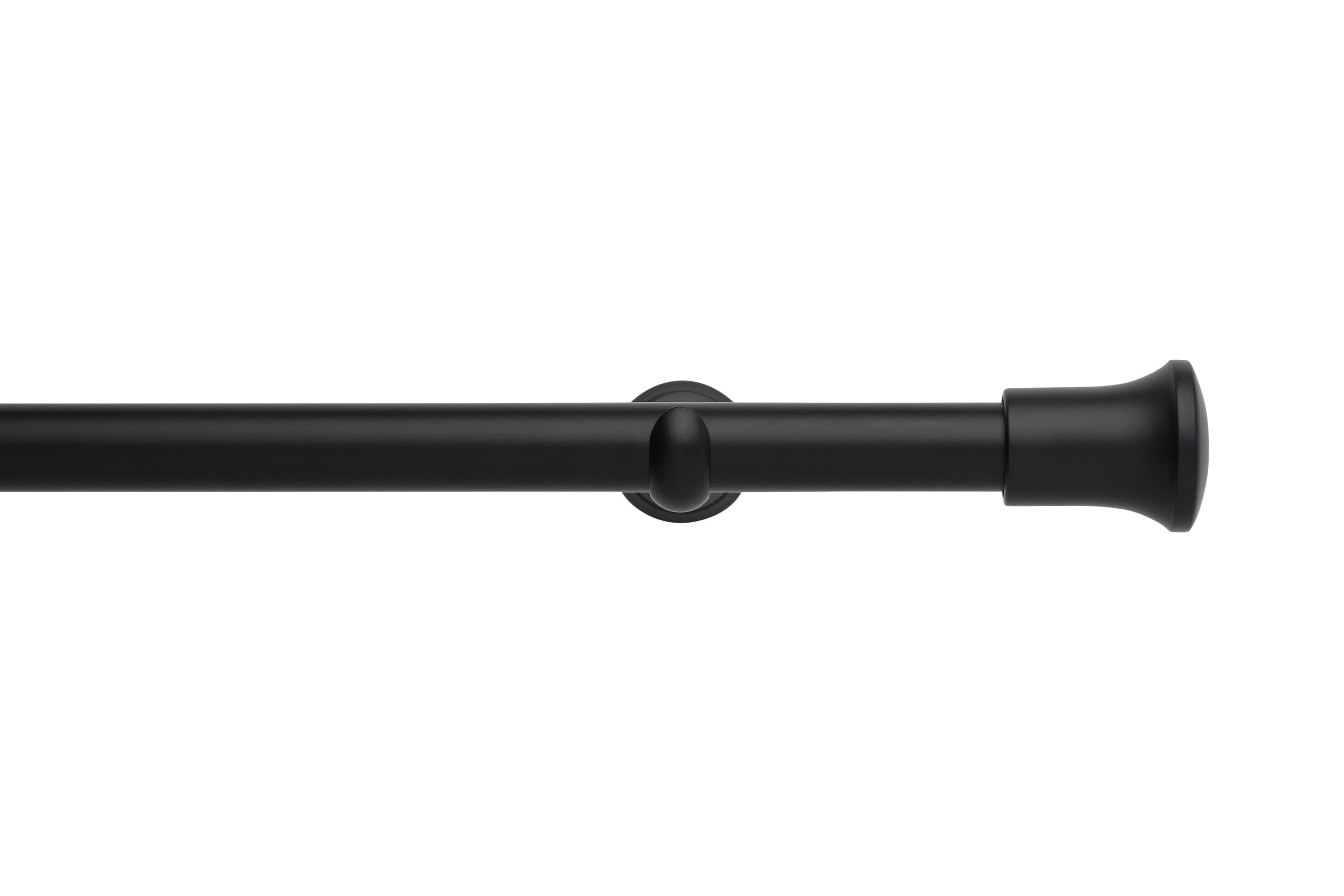 Hallis Neo Eyelet Matt Black Trumpet Curtain Pole Set - 28mm
