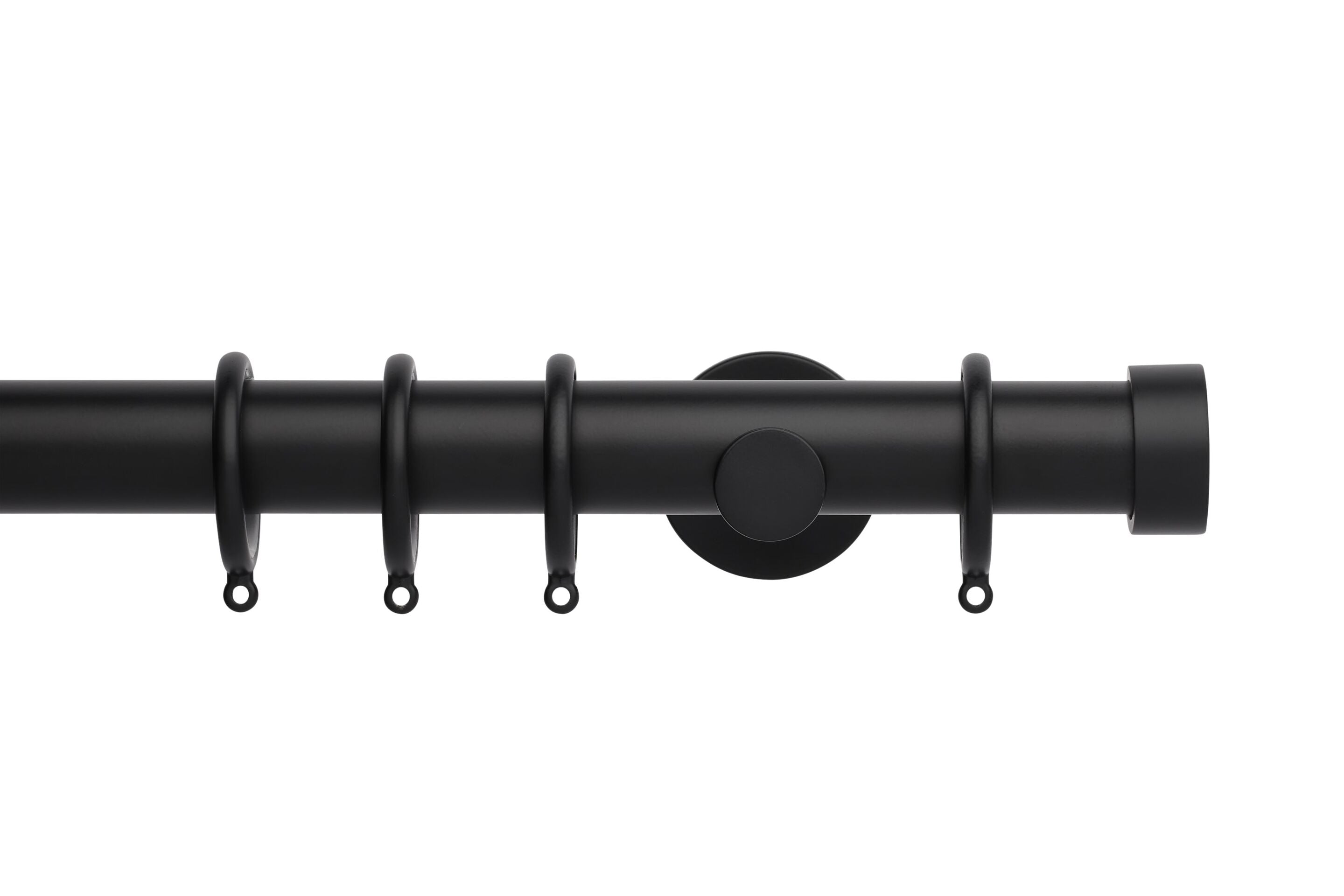 Hallis Neo Matt Black End Cap Curtain Pole Set - 35mm