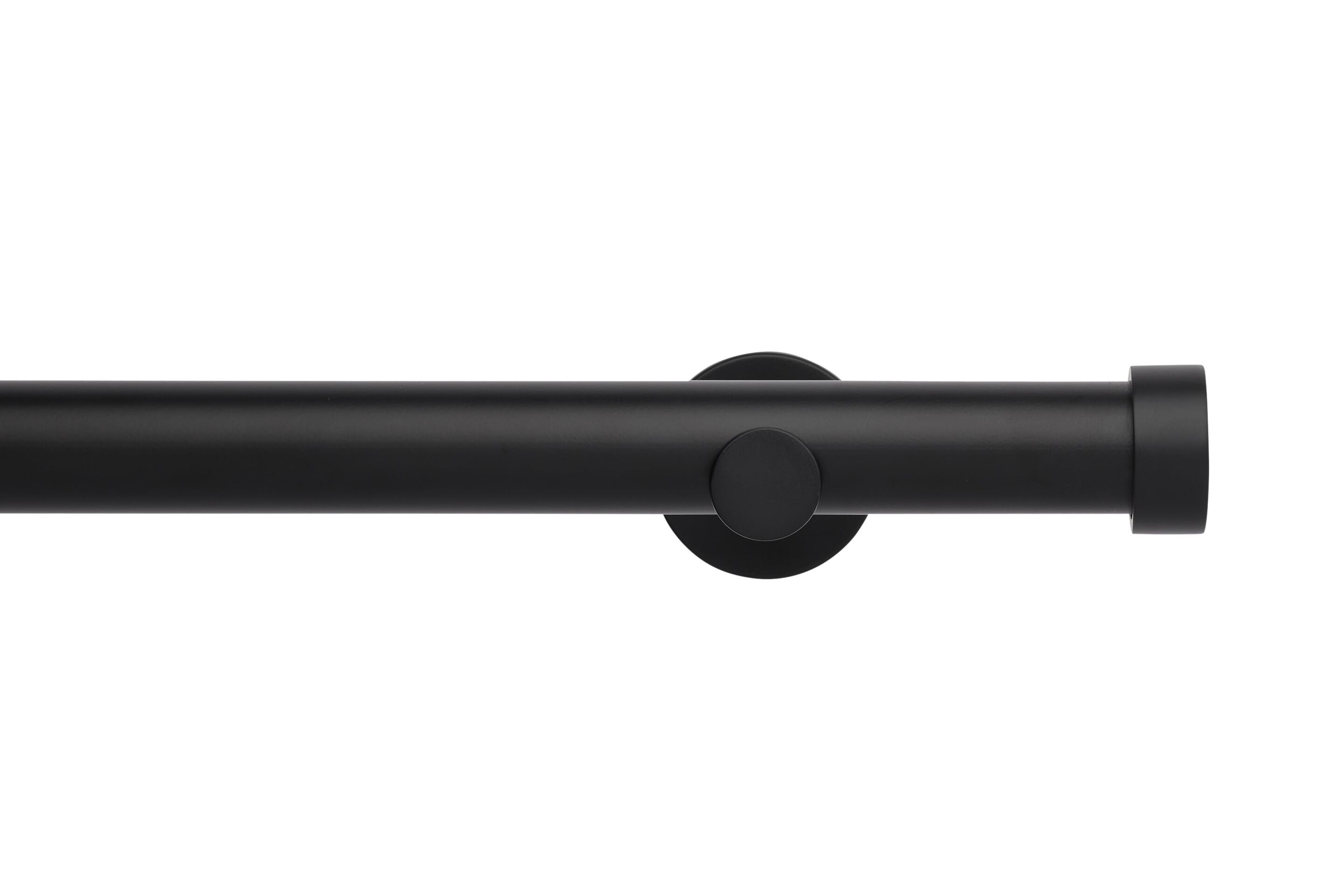 Hallis Neo Eyelet Matt Black End Cap Curtain Pole Set - 35mm