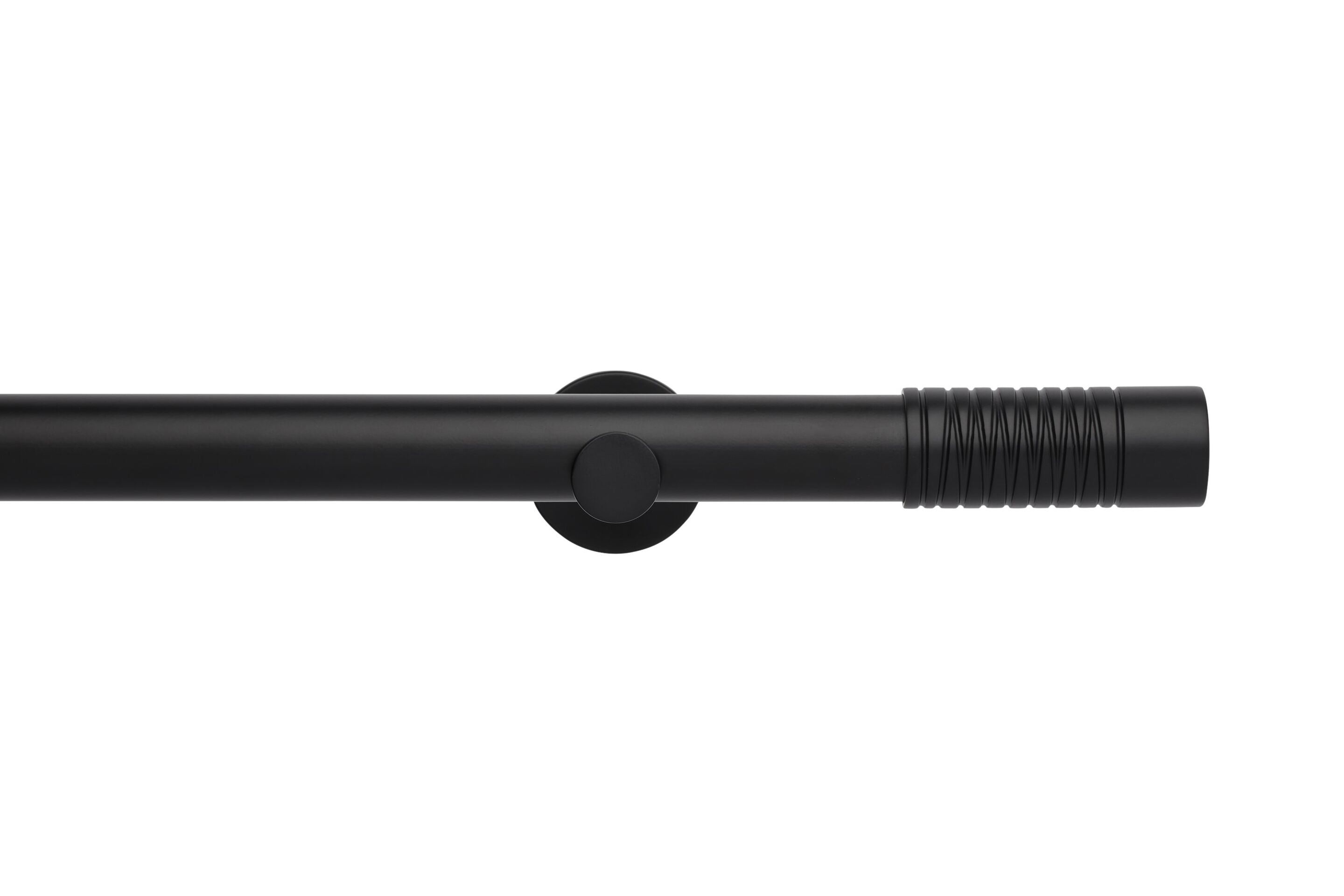 Hallis Neo Eyelet Matt Black Wired Barrel Curtain Pole Set - 35mm